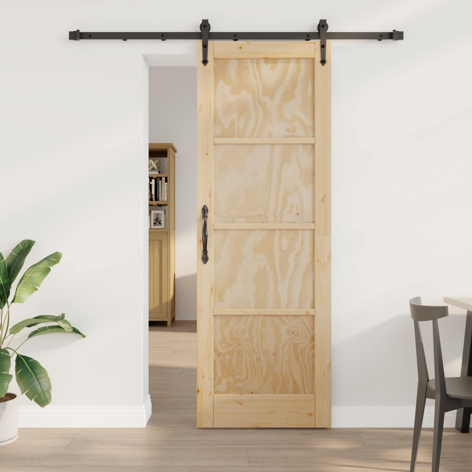 vidaXL Schuifdeur met Hardware Set 61x198,5 cm Massief Grenenhout