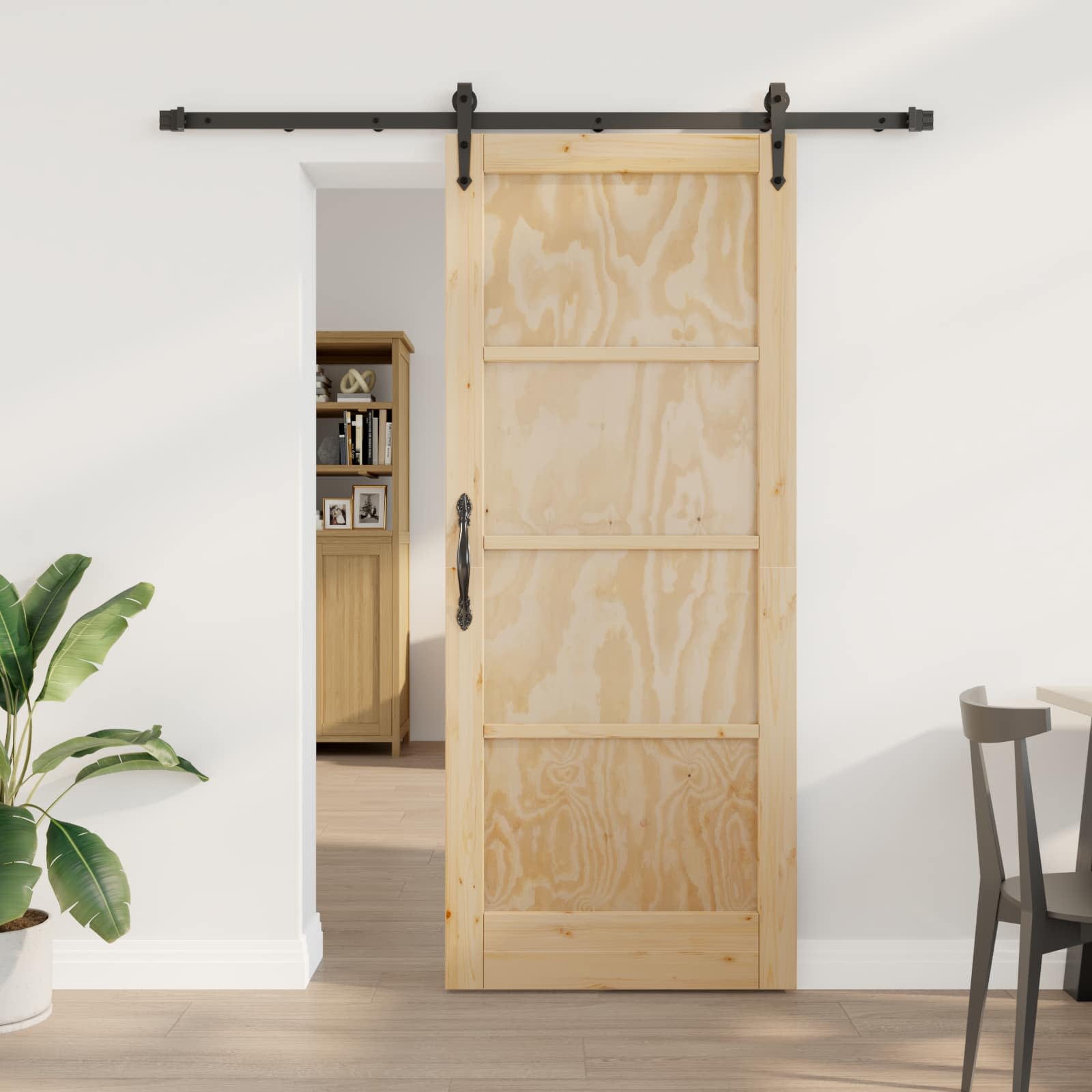 vidaXL Schuifdeur met Hardware Set 61x198,5 cm Massief Grenenhout