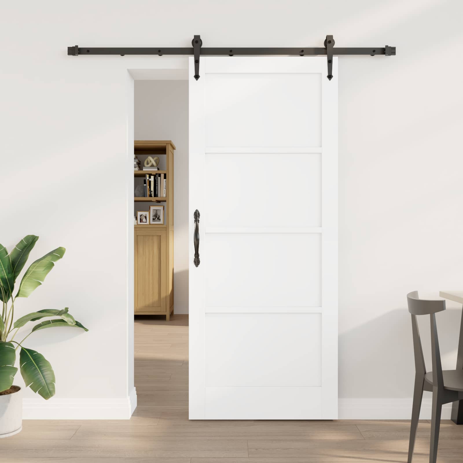 vidaXL Schuifdeur met Hardware Set 61x198,5 cm Massief Grenenhout
