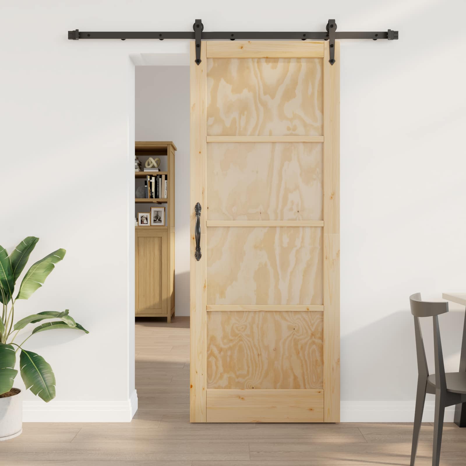 vidaXL Schuifdeur met Hardware Set 61x198,5 cm Massief Grenenhout