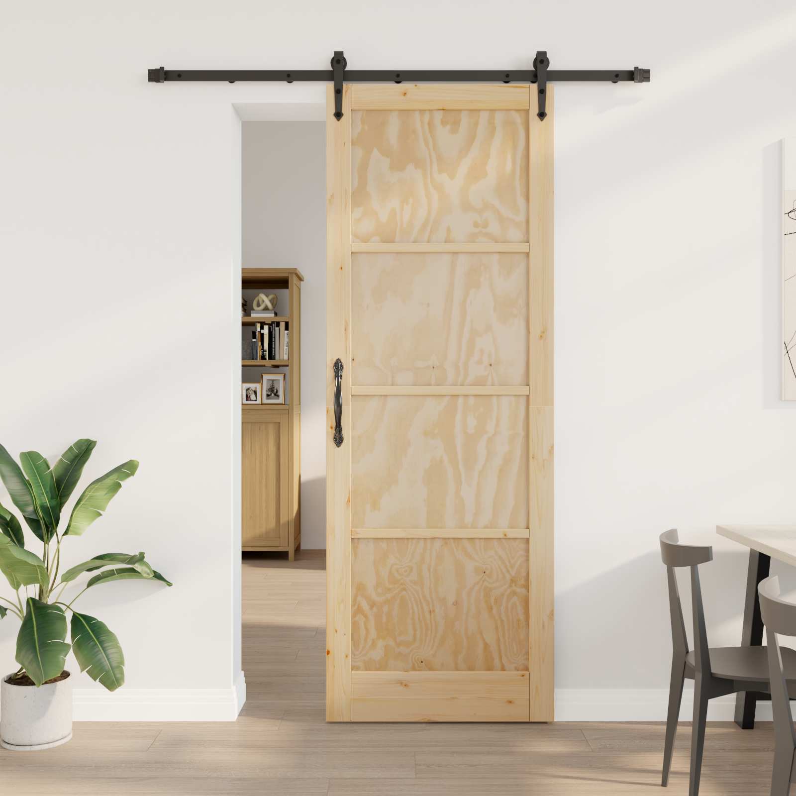 vidaXL Schuifdeur met Hardware Set 61x198,5 cm Massief Grenenhout