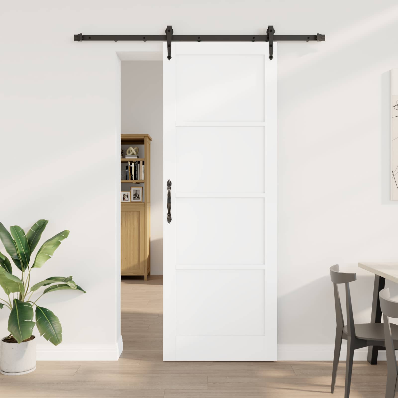 vidaXL Schuifdeur met Hardware Set 61x198,5 cm Massief Grenenhout