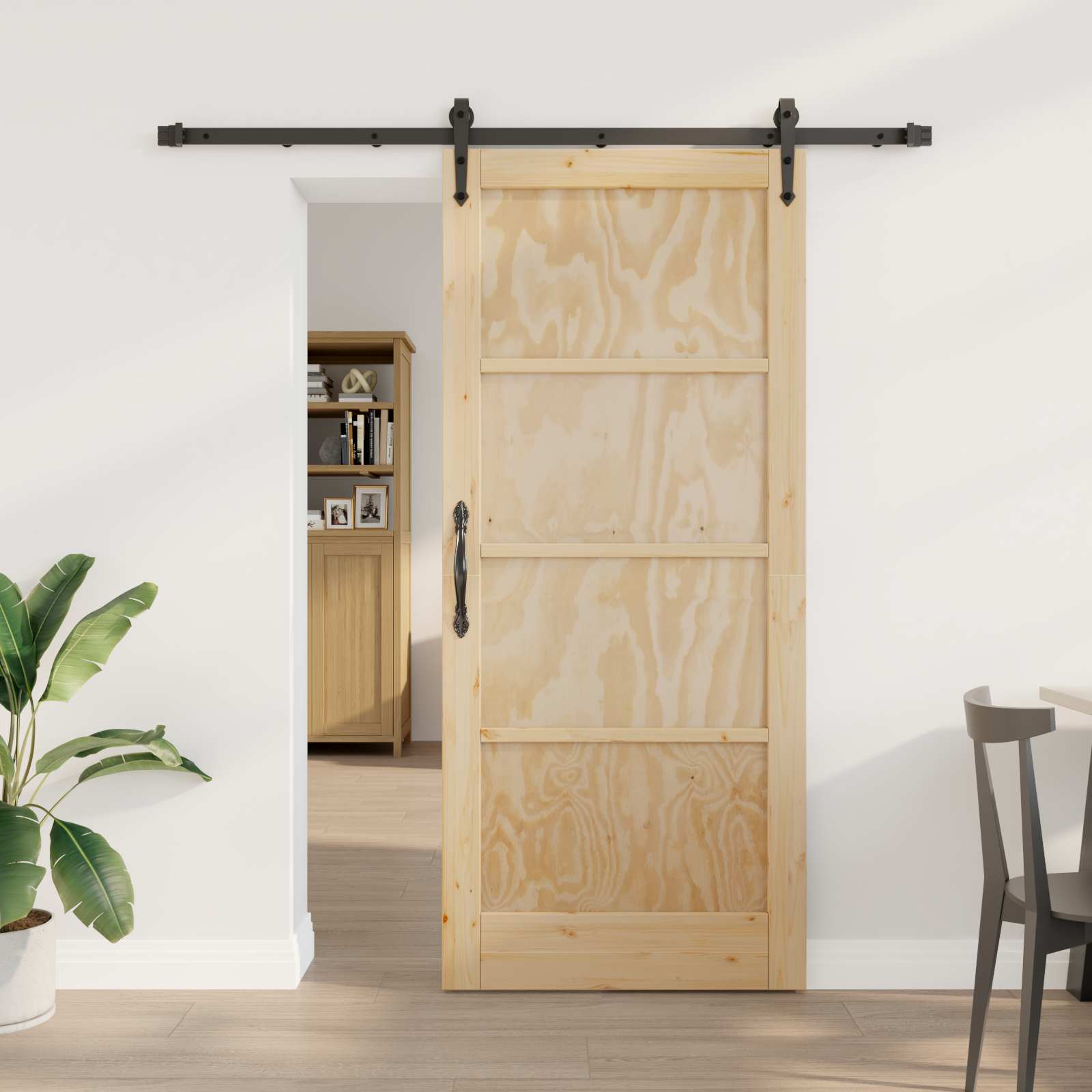 vidaXL Schuifdeur met Hardware Set 61x198,5 cm Massief Grenenhout