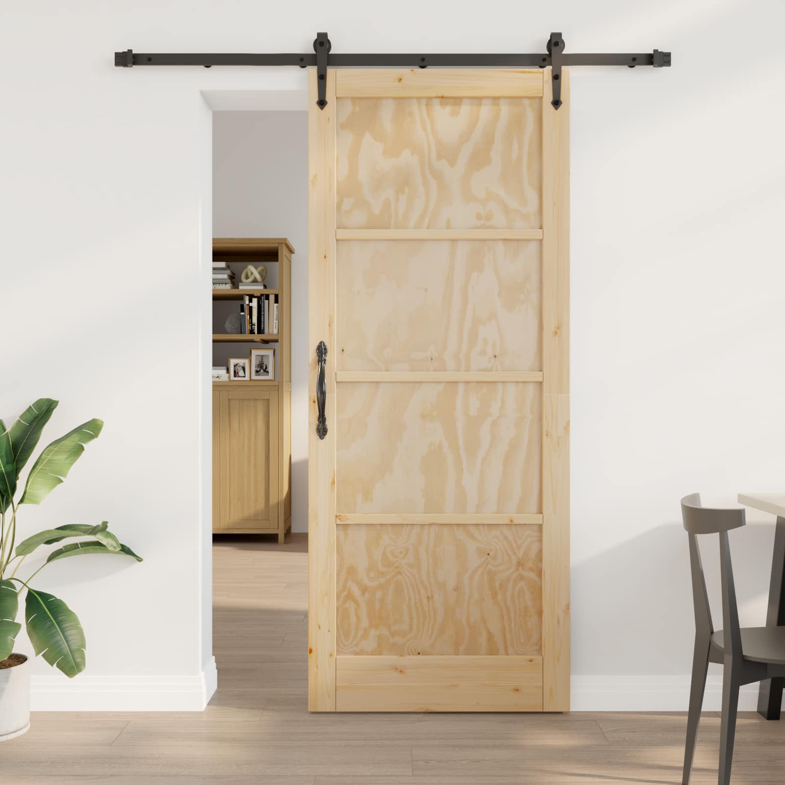 vidaXL Schuifdeur met Hardware Set 61x198,5 cm Massief Grenenhout