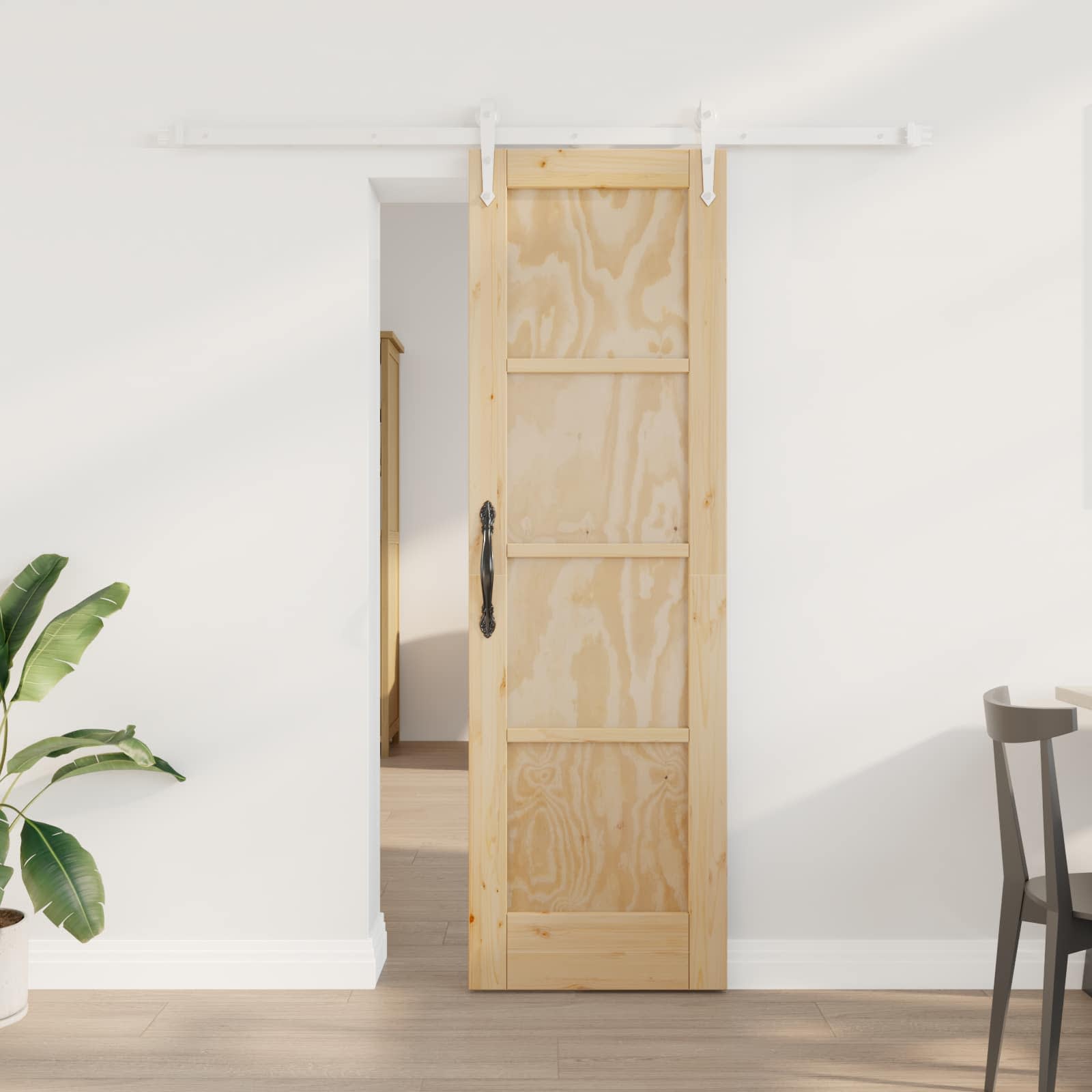 vidaXL Schuifdeur met Hardware Set 61x198,5 cm Massief Grenenhout