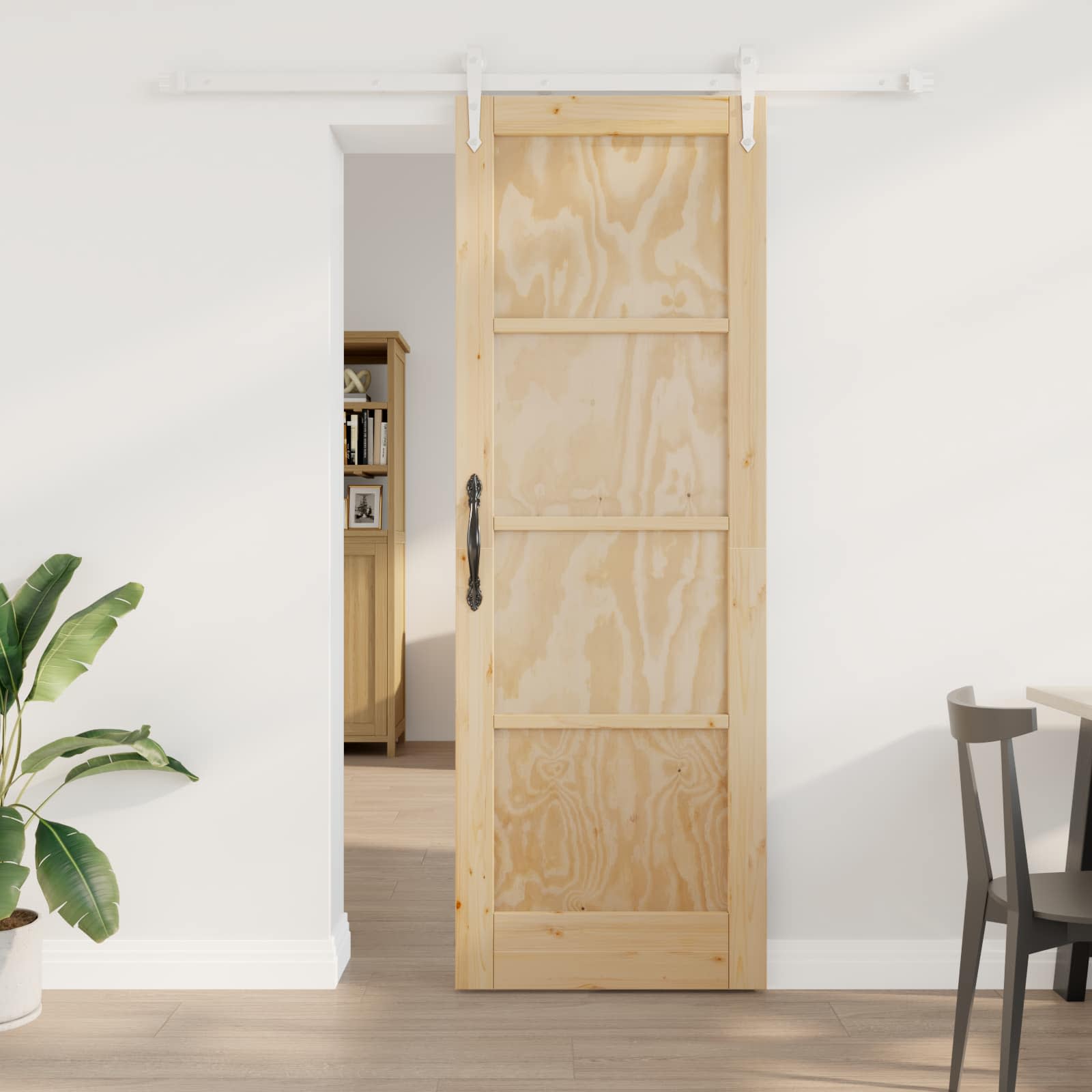 vidaXL Schuifdeur met Hardware Set 61x198,5 cm Massief Grenenhout
