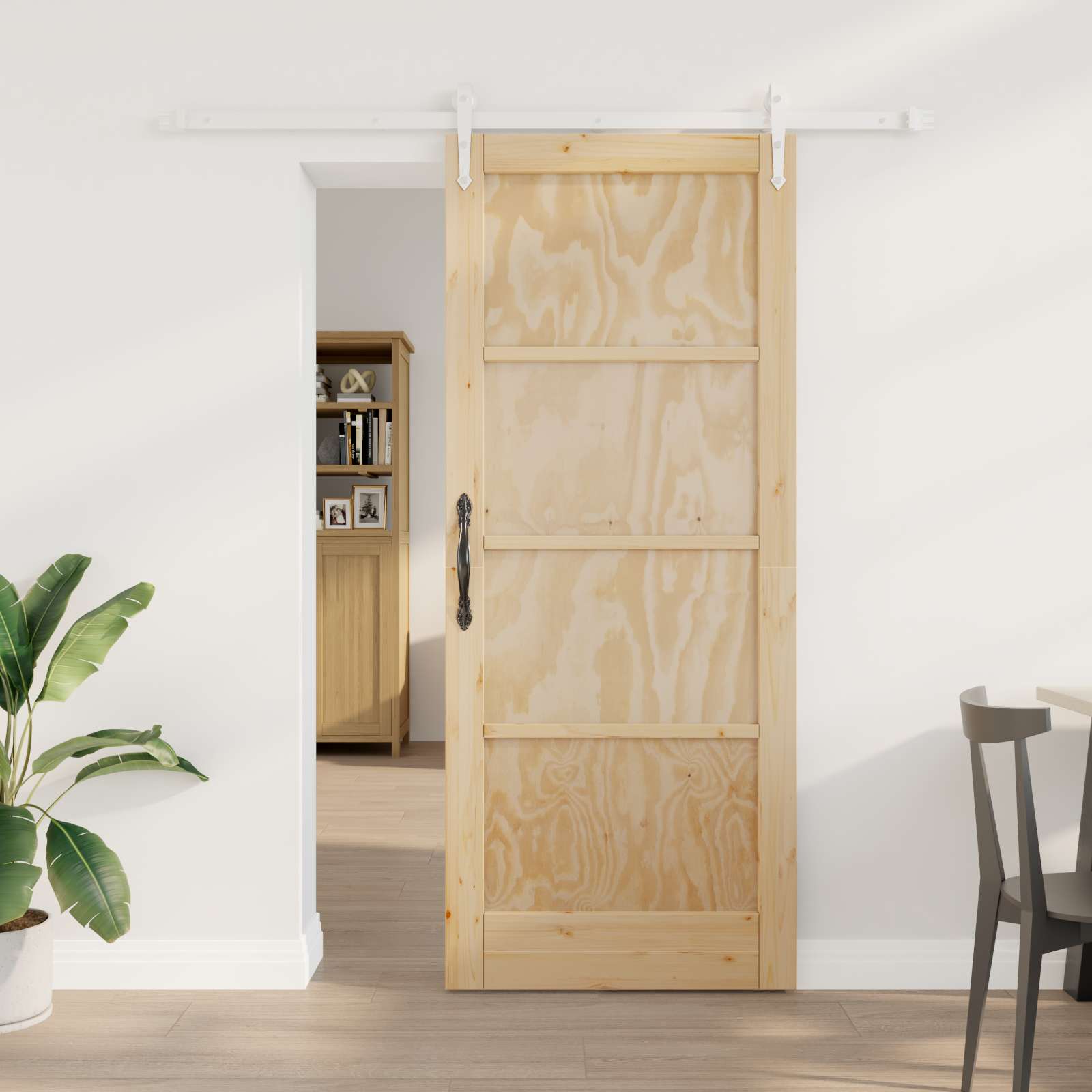 vidaXL Schuifdeur met Hardware Set 61x198,5 cm Massief Grenenhout