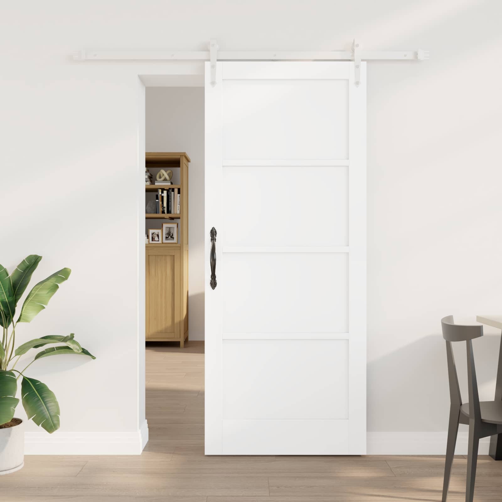 vidaXL Schuifdeur met Hardware Set 61x198,5 cm Massief Grenenhout