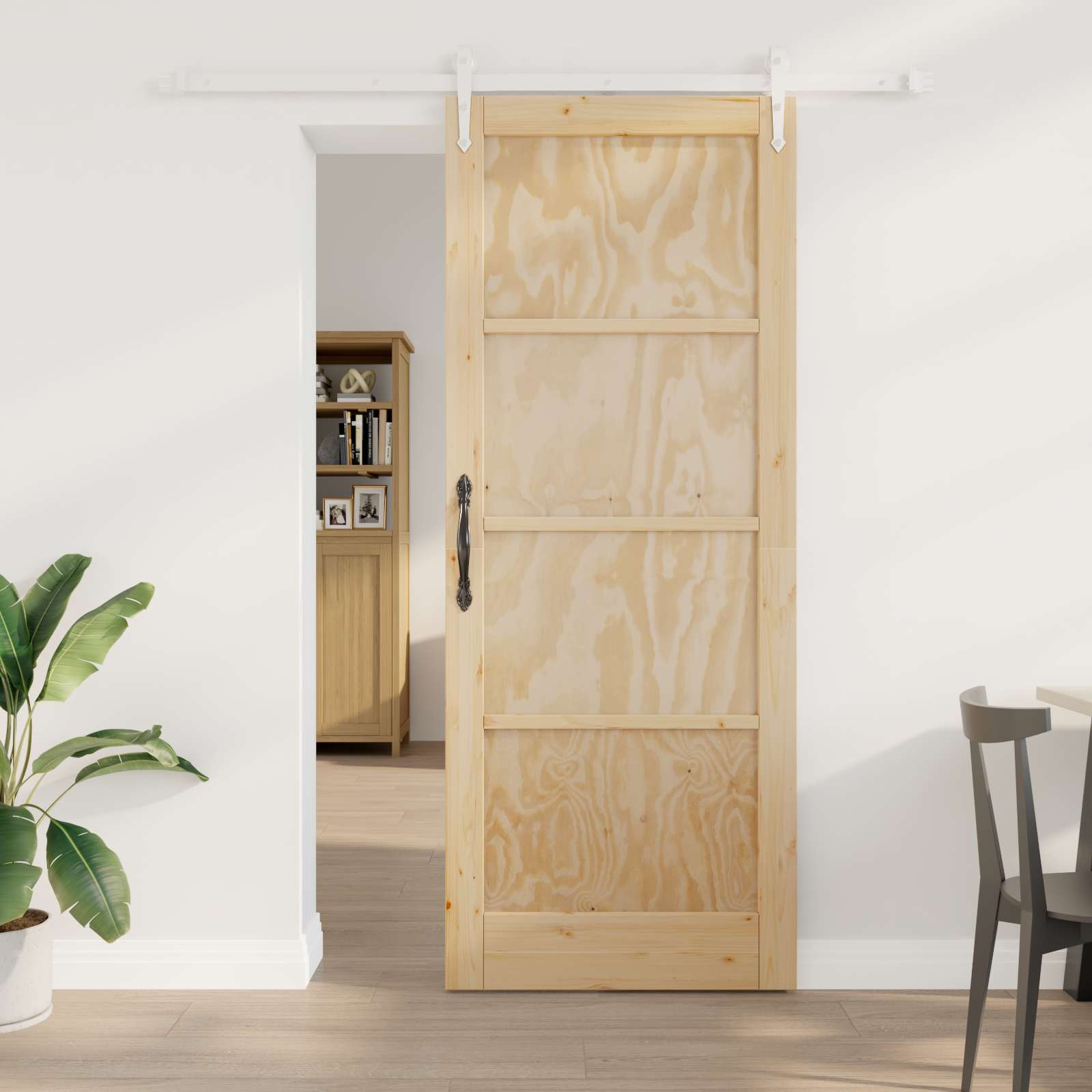 vidaXL Schuifdeur met Hardware Set 61x198,5 cm Massief Grenenhout