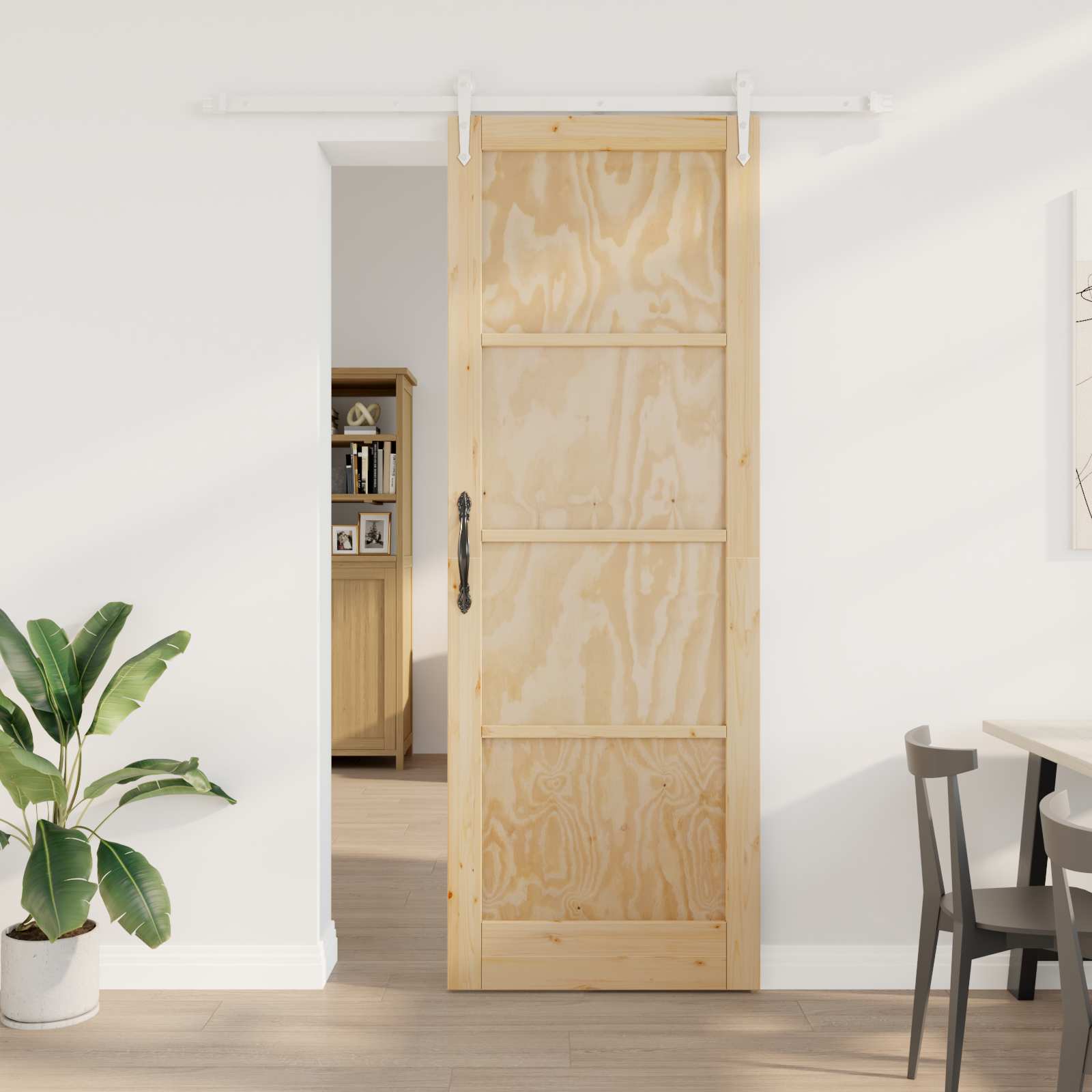 vidaXL Schuifdeur met Hardware Set 61x198,5 cm Massief Grenenhout