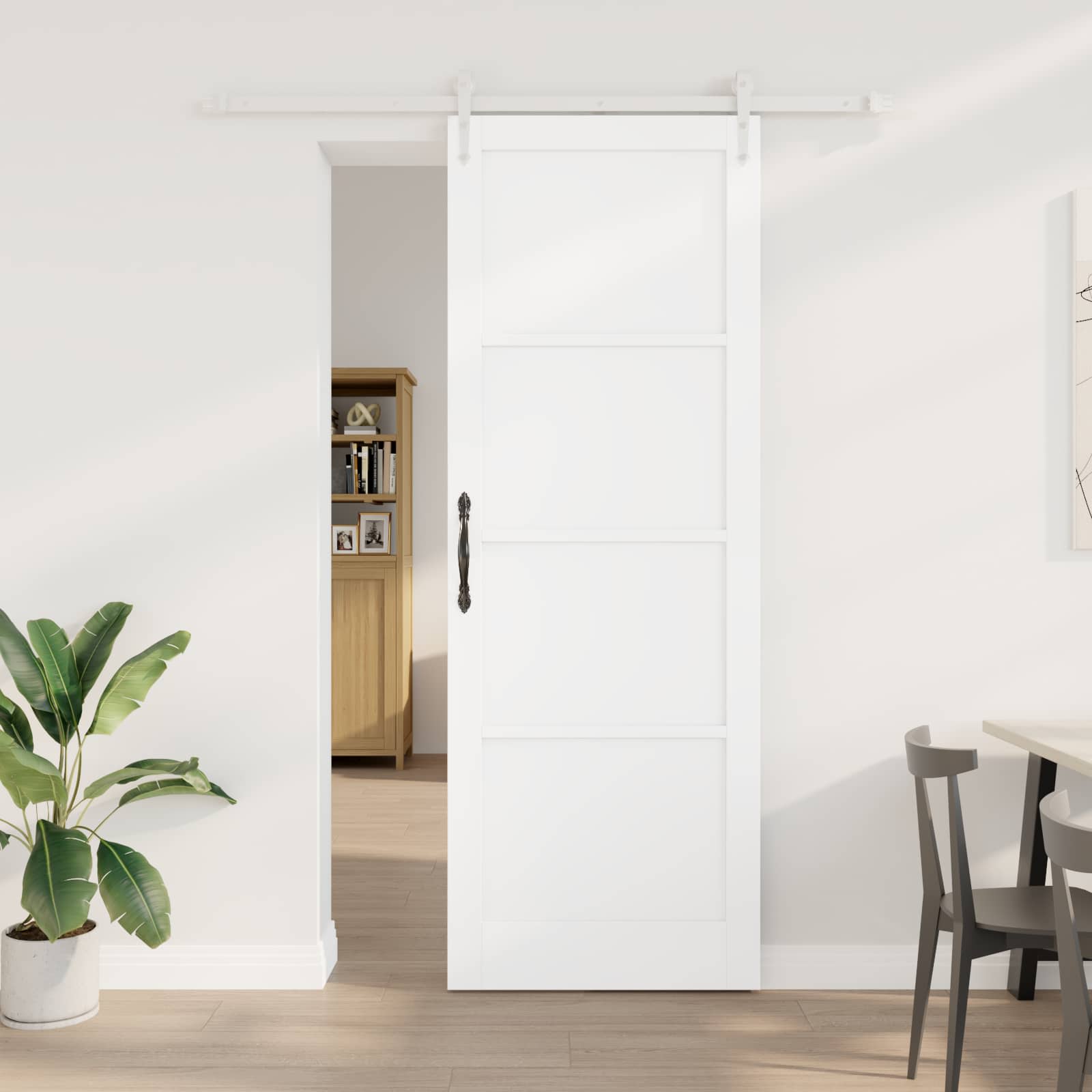vidaXL Schuifdeur met Hardware Set 61x198,5 cm Massief Grenenhout