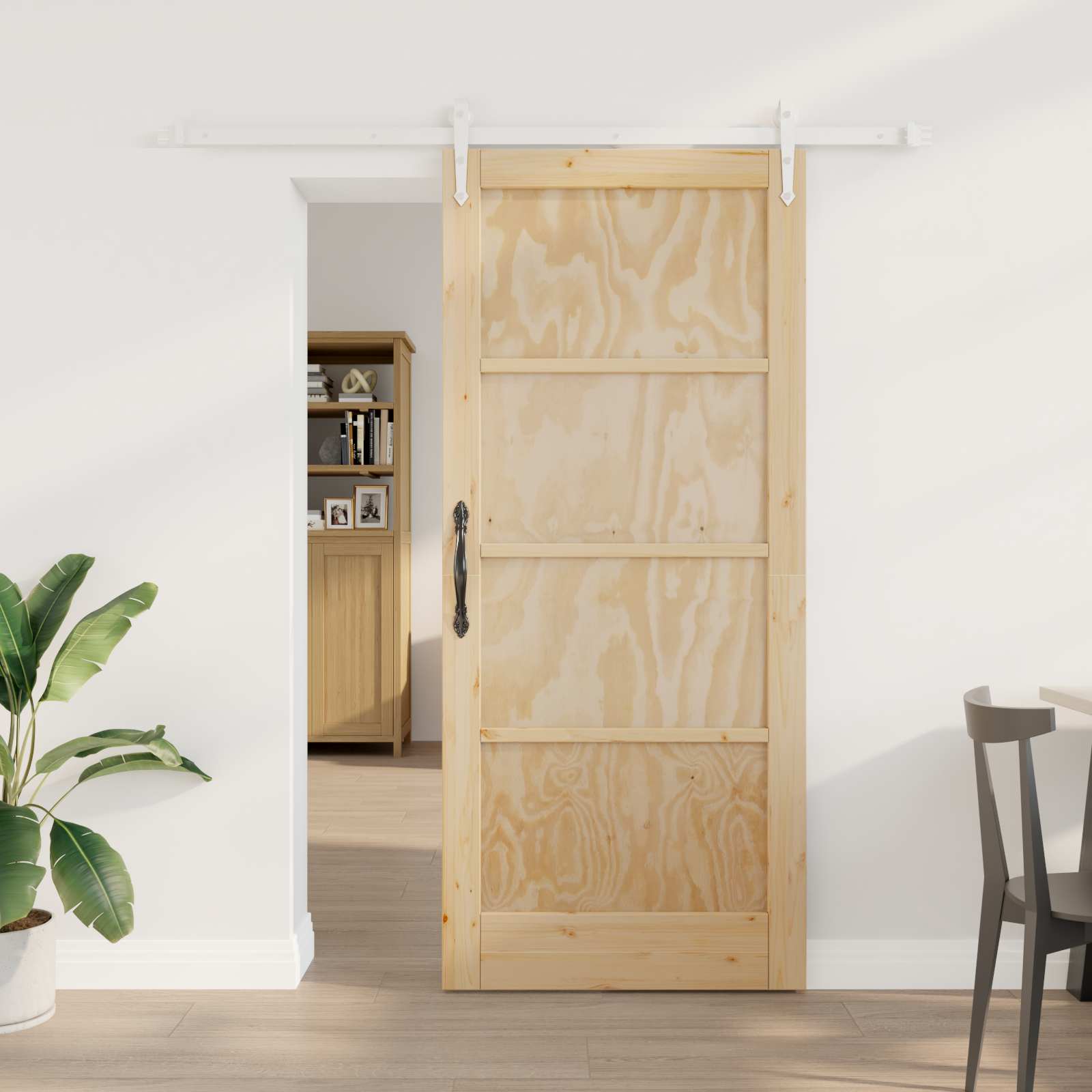 vidaXL Schuifdeur met Hardware Set 61x198,5 cm Massief Grenenhout