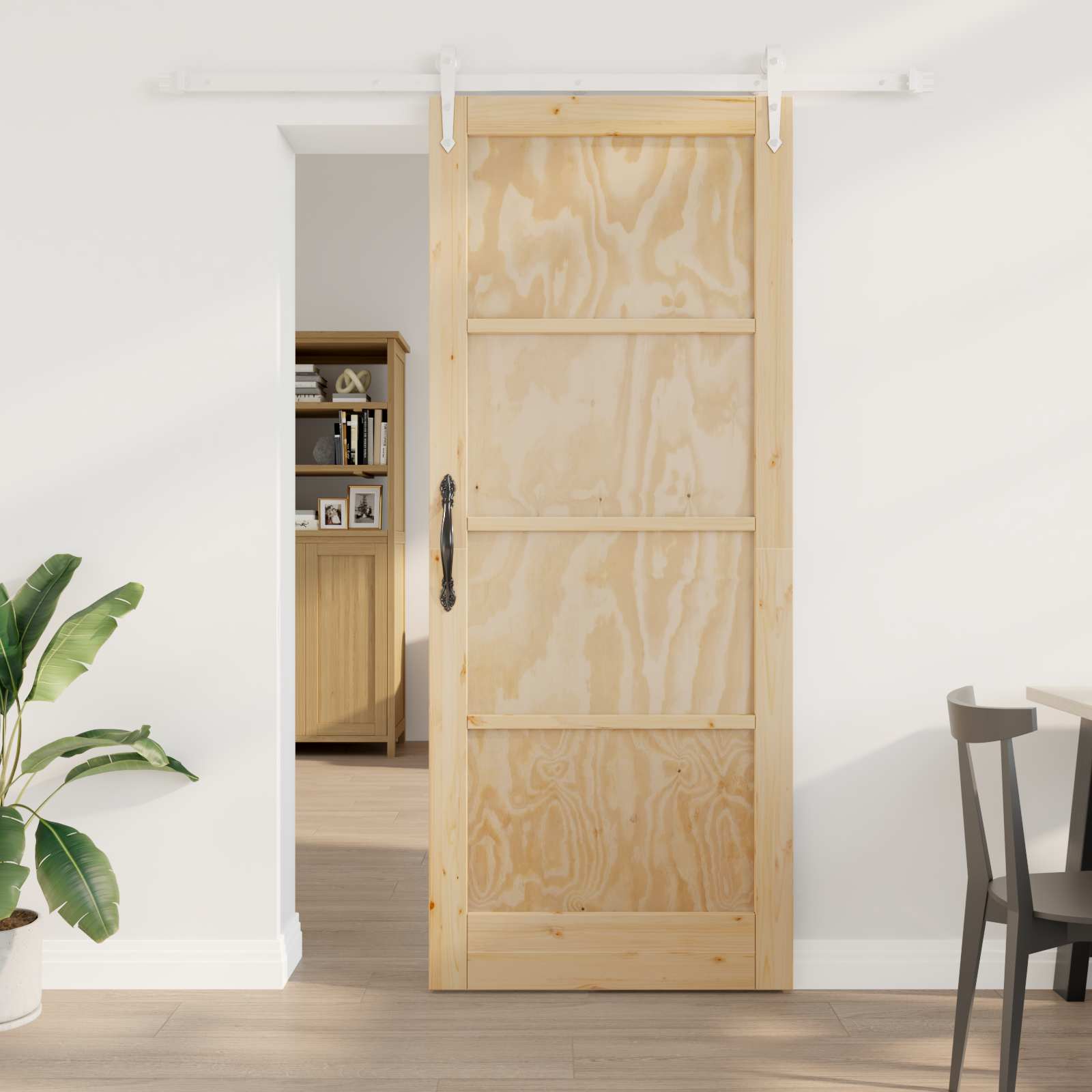 vidaXL Schuifdeur met Hardware Set 61x198,5 cm Massief Grenenhout