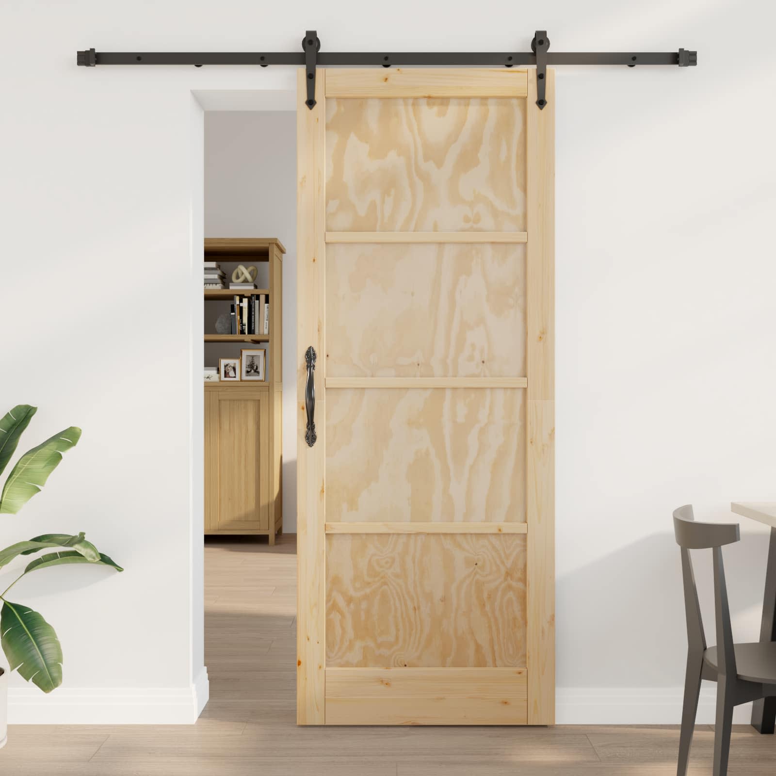 vidaXL Schuifdeur met Hardware Set 61x198,5 cm Massief Grenenhout