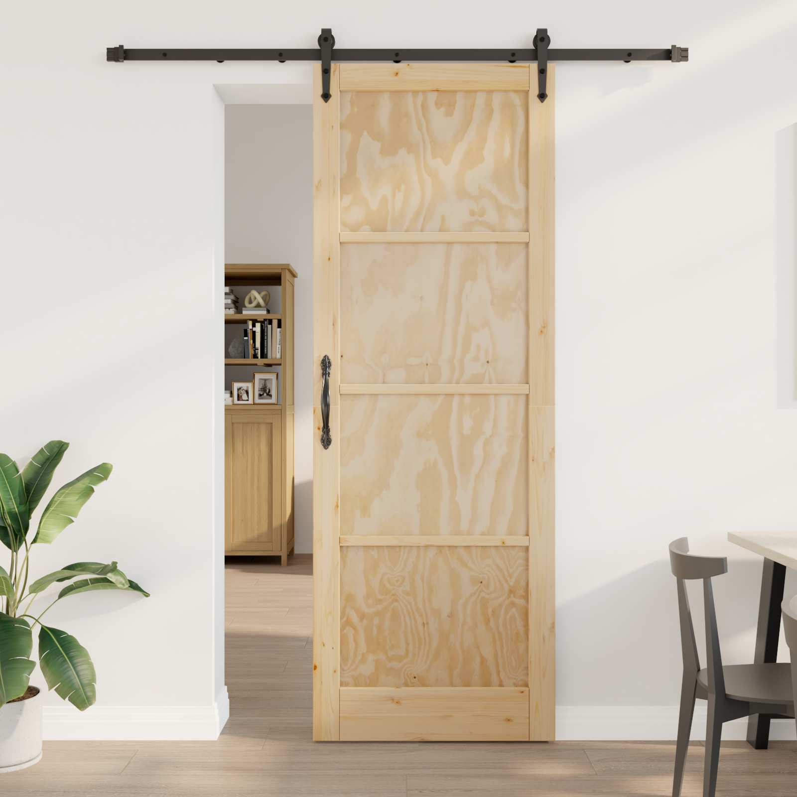 vidaXL Schuifdeur met Hardware Set 61x198,5 cm Massief Grenenhout
