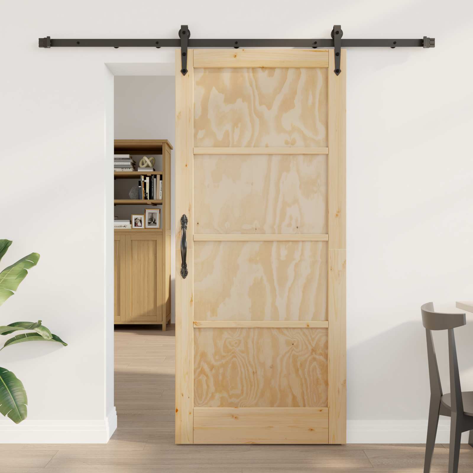 vidaXL Schuifdeur met Hardware Set 61x198,5 cm Massief Grenenhout