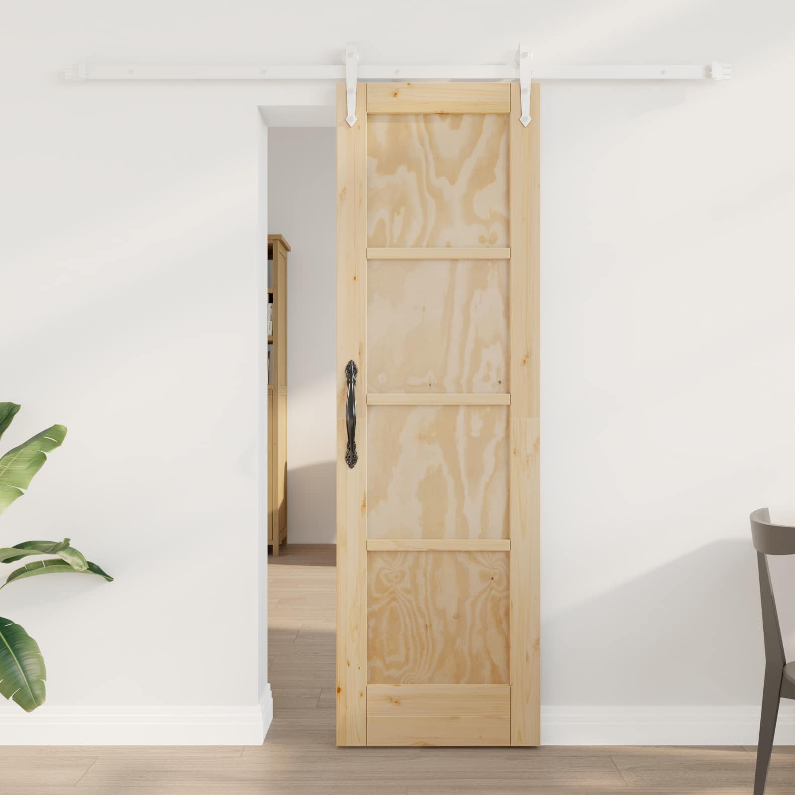 vidaXL Schuifdeur met Hardware Set 61x198,5 cm Massief Grenenhout