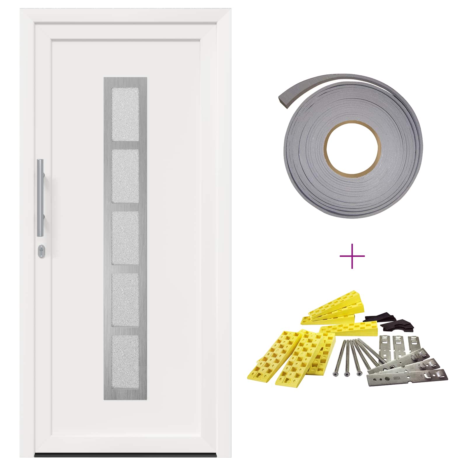 vidaXL Voordeur Wit PVC