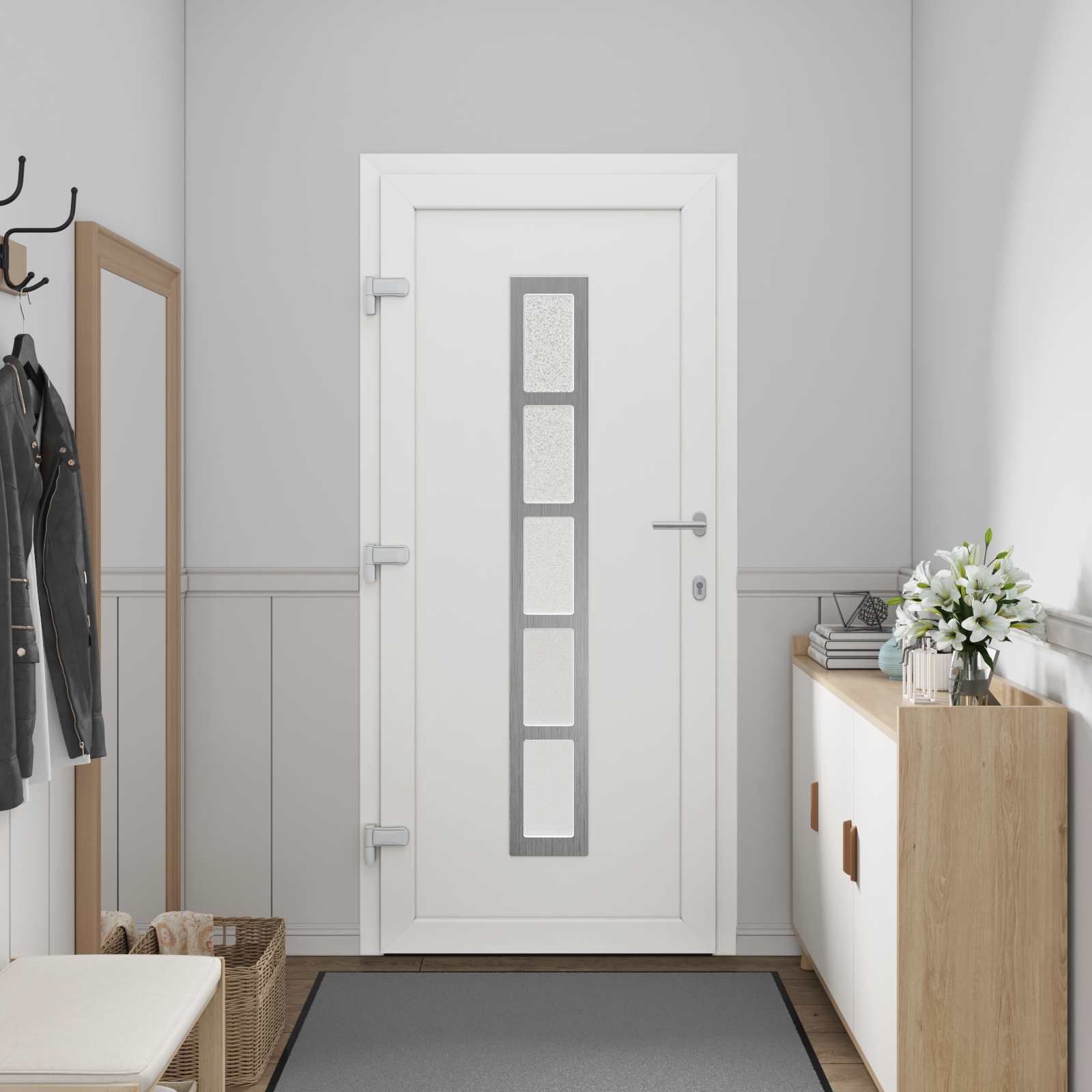 vidaXL Voordeur Wit PVC