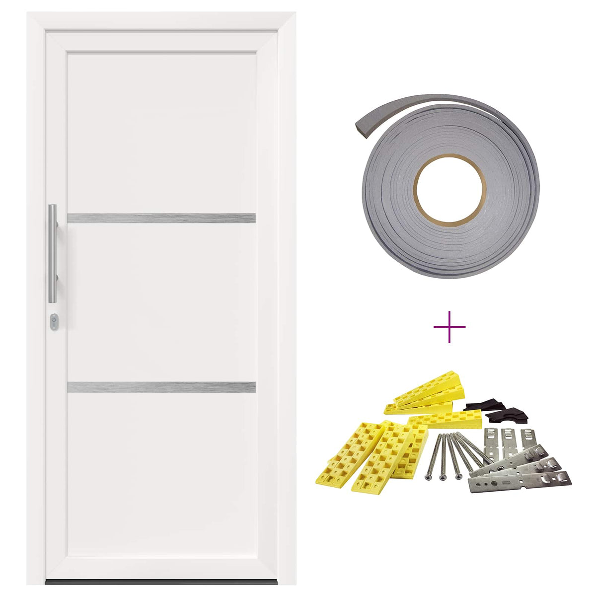 vidaXL Voordeur Wit PVC