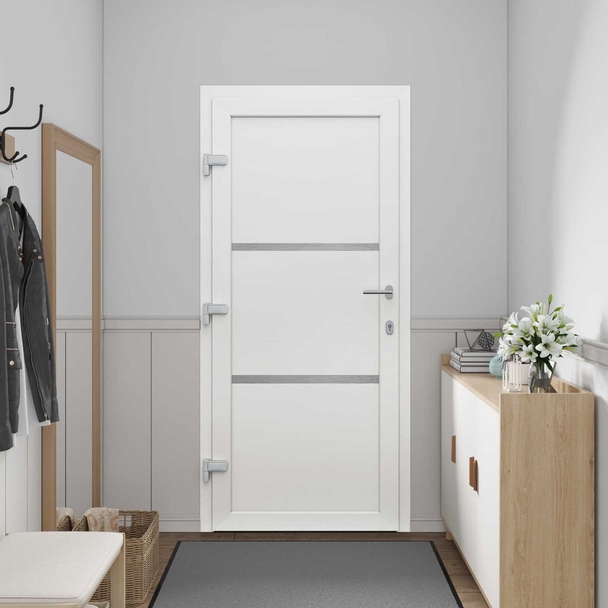 vidaXL Voordeur Wit PVC
