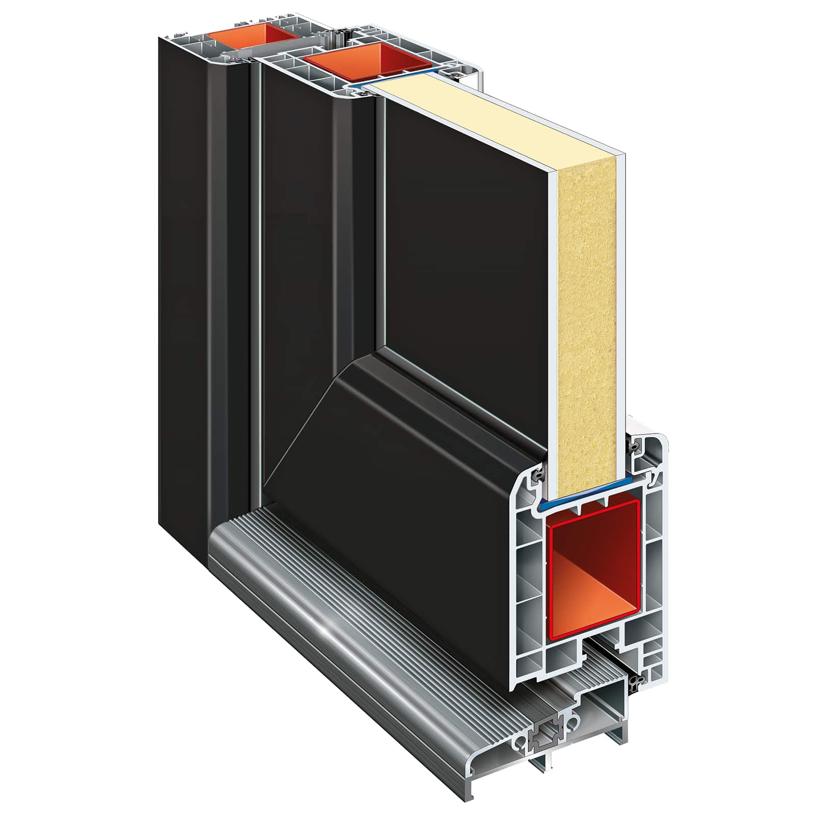 vidaXL Voordeur Antraciet PVC