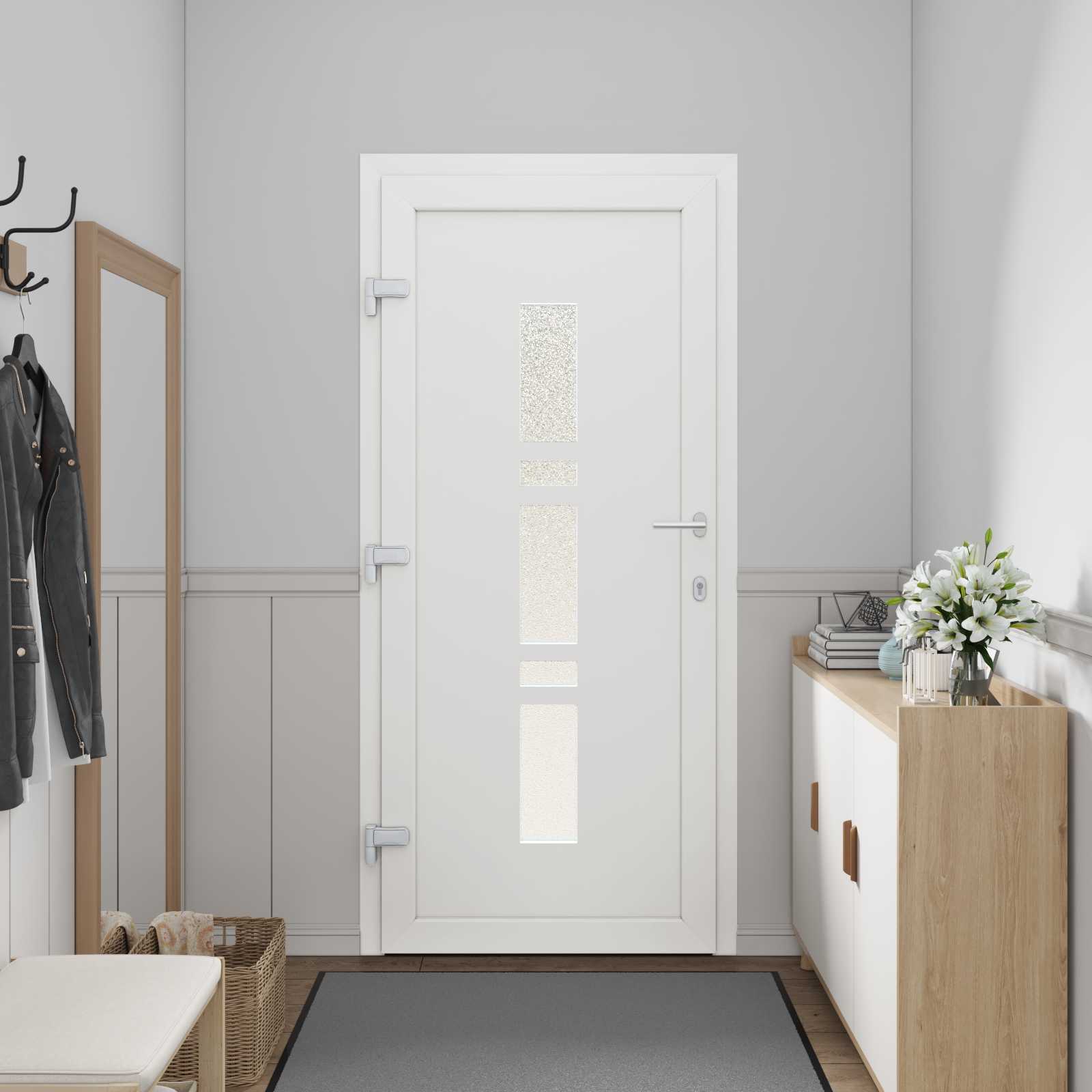vidaXL Voordeur Antraciet PVC