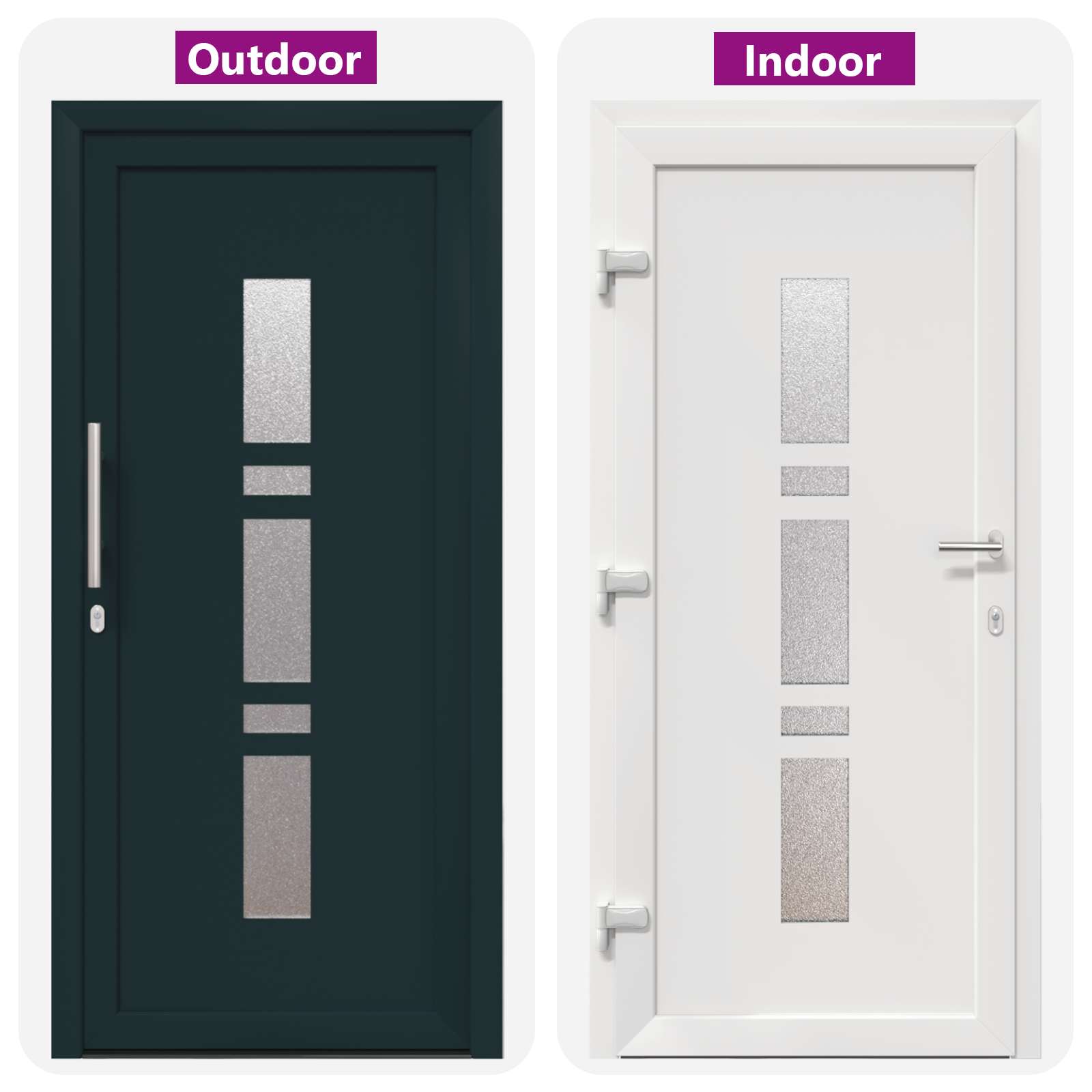 vidaXL Voordeur Antraciet PVC