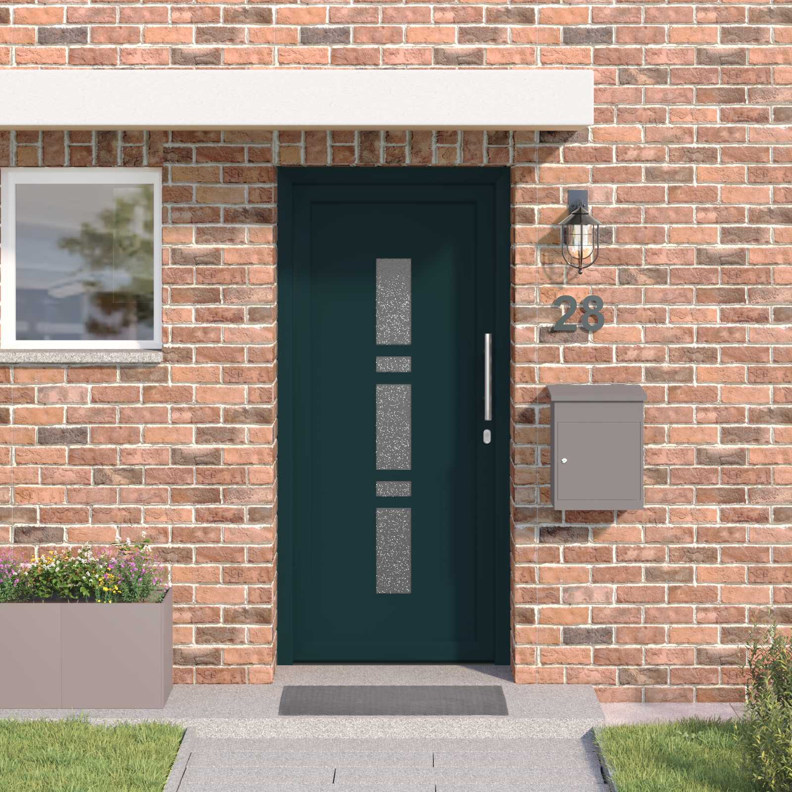 vidaXL Voordeur Antraciet PVC