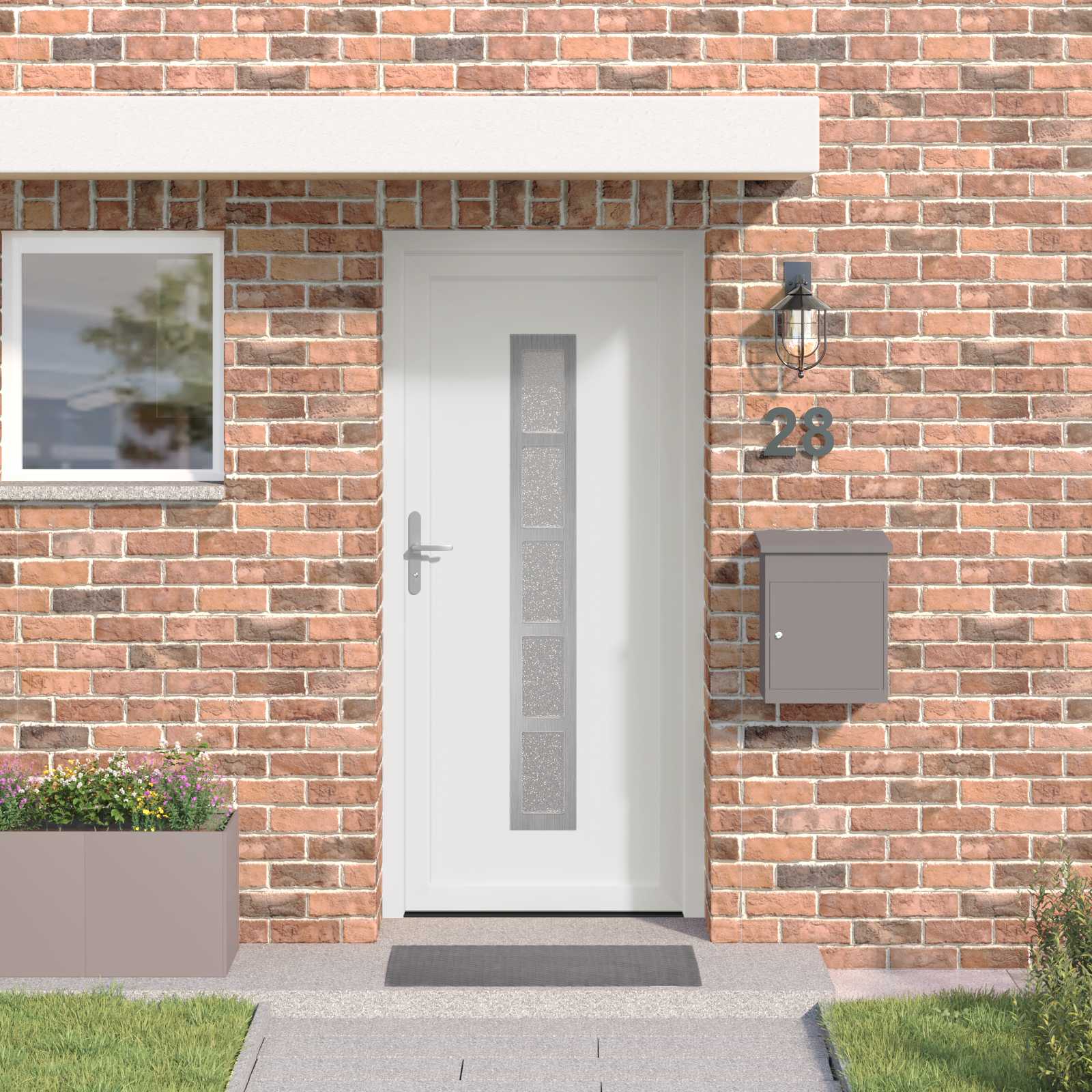 vidaXL Voordeur Wit PVC