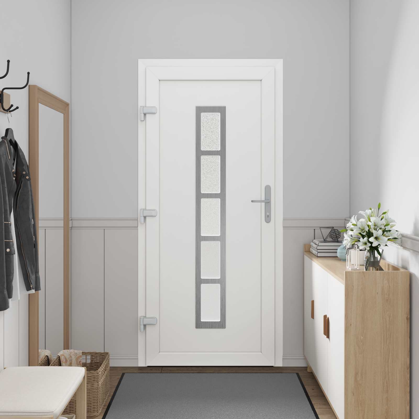 vidaXL Voordeur Wit PVC