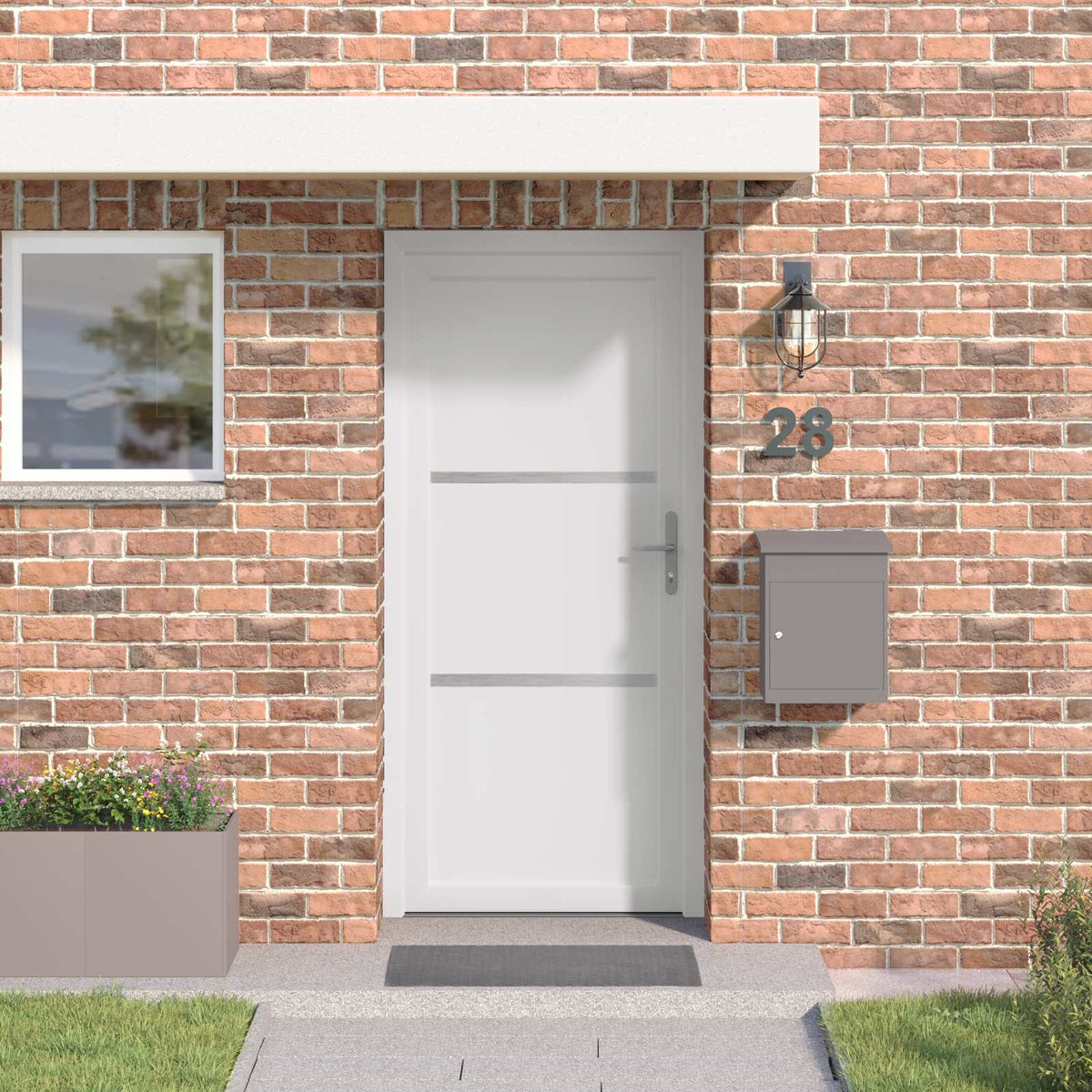 vidaXL Voordeur Wit PVC