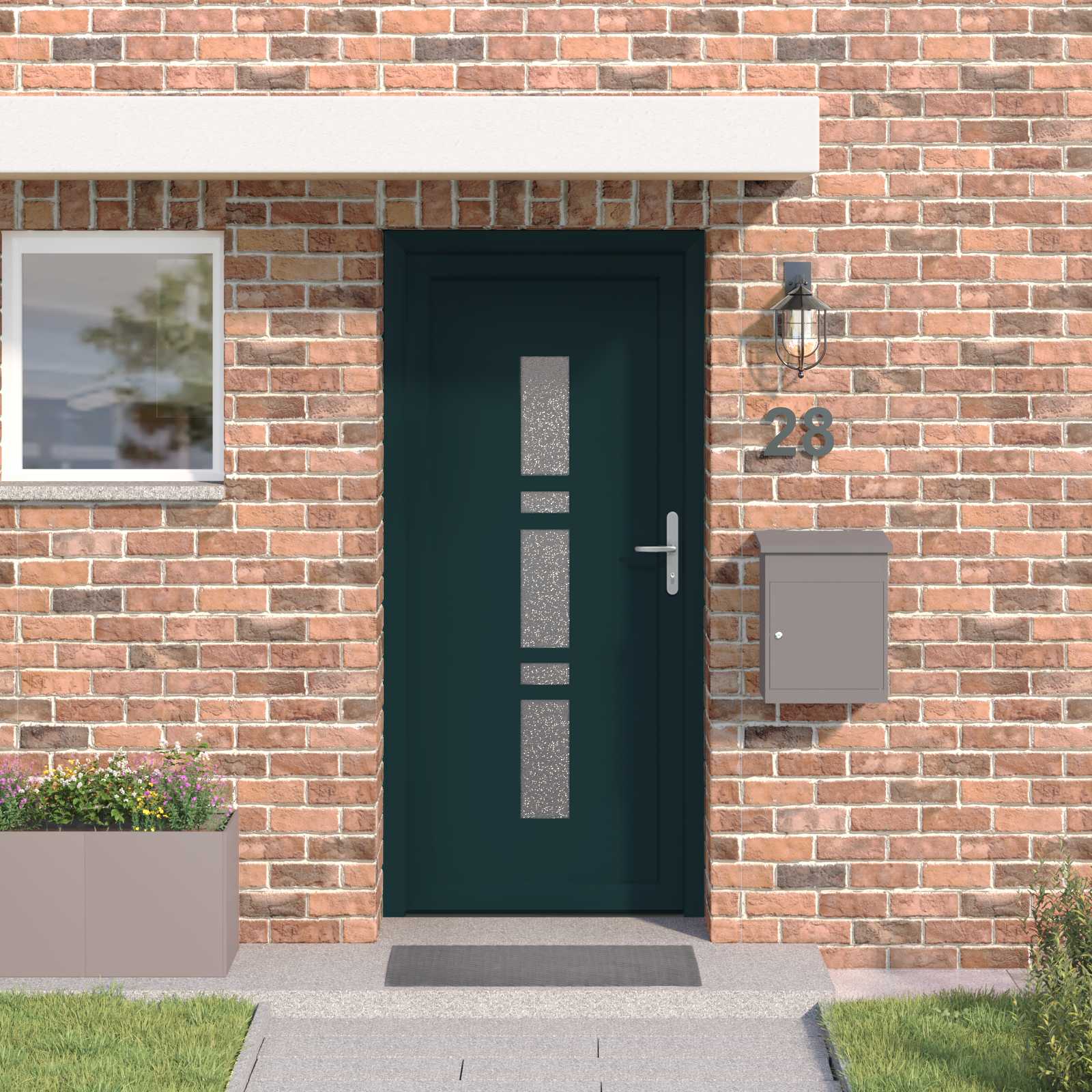 vidaXL Voordeur Antraciet PVC