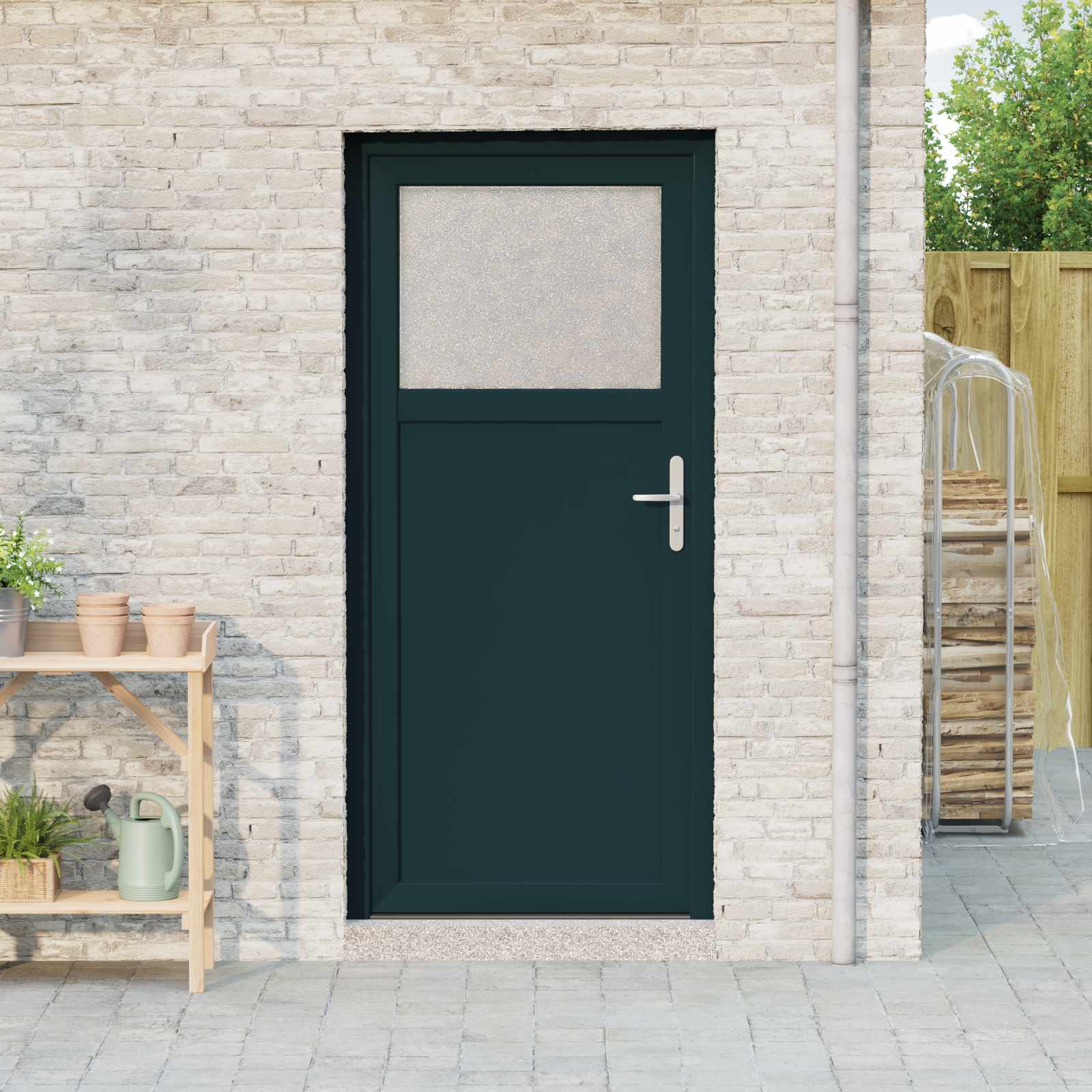 vidaXL Voordeur Wit PVC