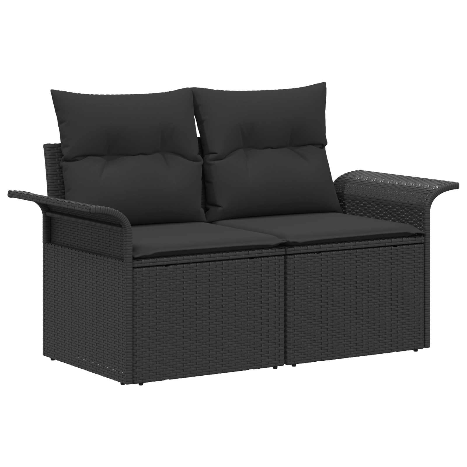 vidaXL Bankstel 6 pcs 4-Aantal zitplaatsen Zwart Poly Rattan en Staal