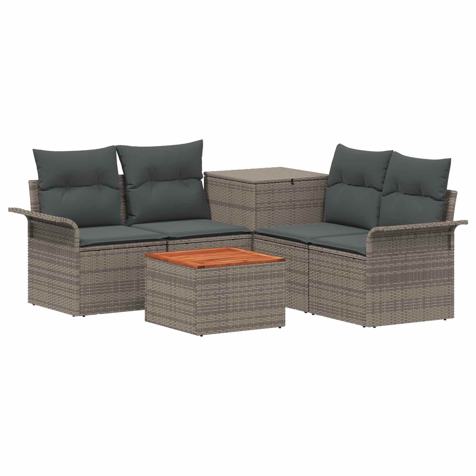vidaXL Bankstel 6 pcs 4-Aantal zitplaatsen Zwart Poly Rattan en Staal