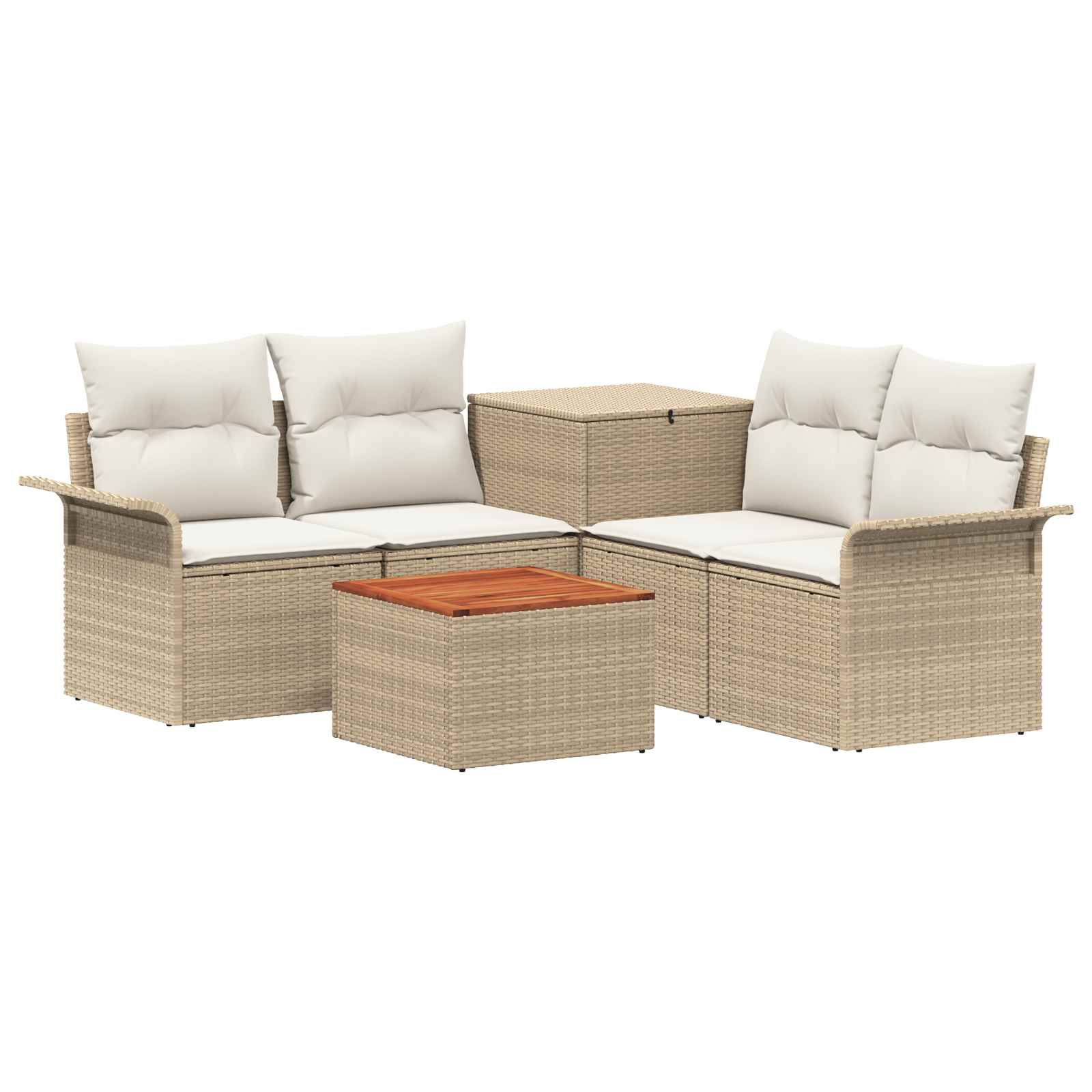 vidaXL Bankstel 6 pcs 4-Aantal zitplaatsen Zwart Poly Rattan en Staal