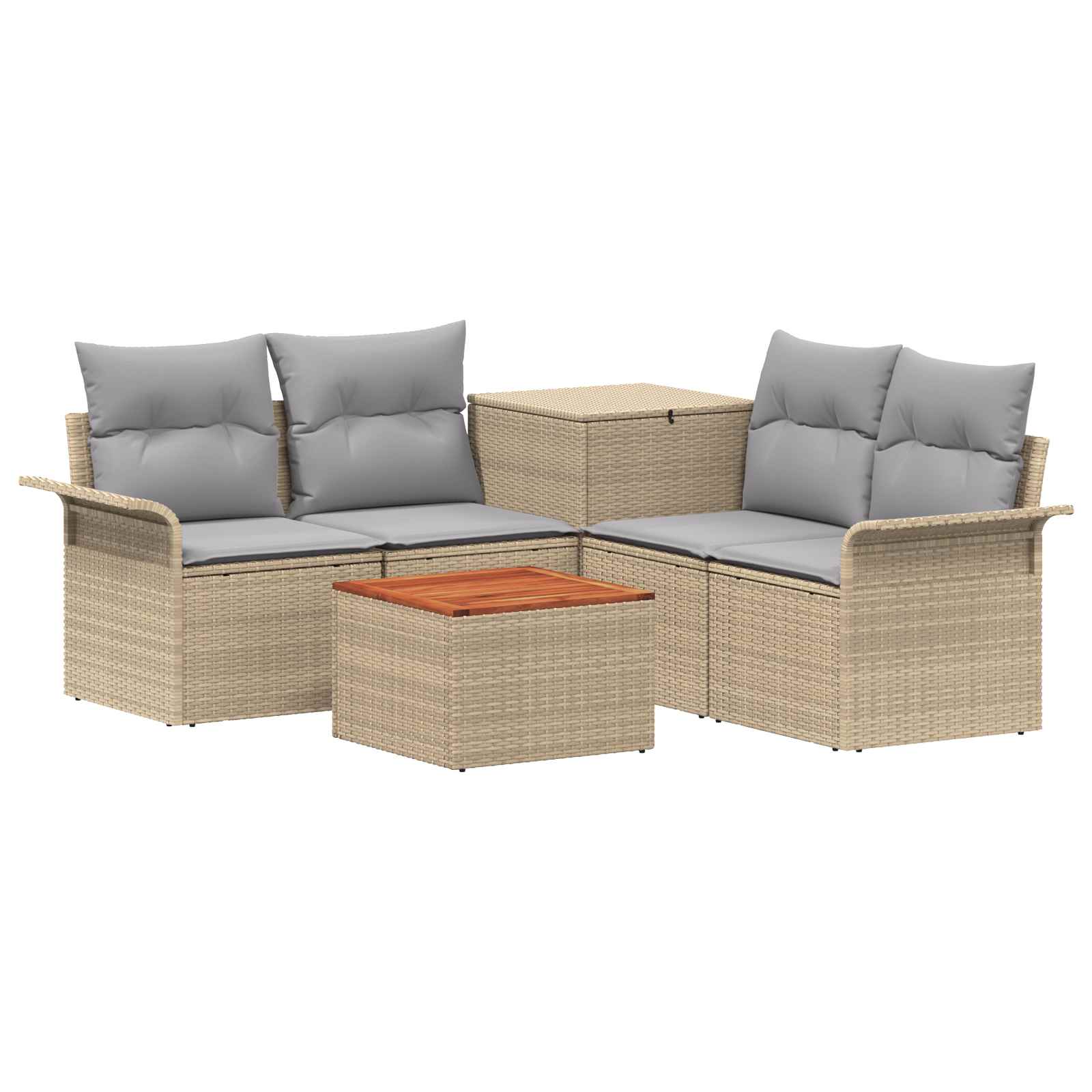 vidaXL Bankstel 6 pcs 4-Aantal zitplaatsen Zwart Poly Rattan en Staal