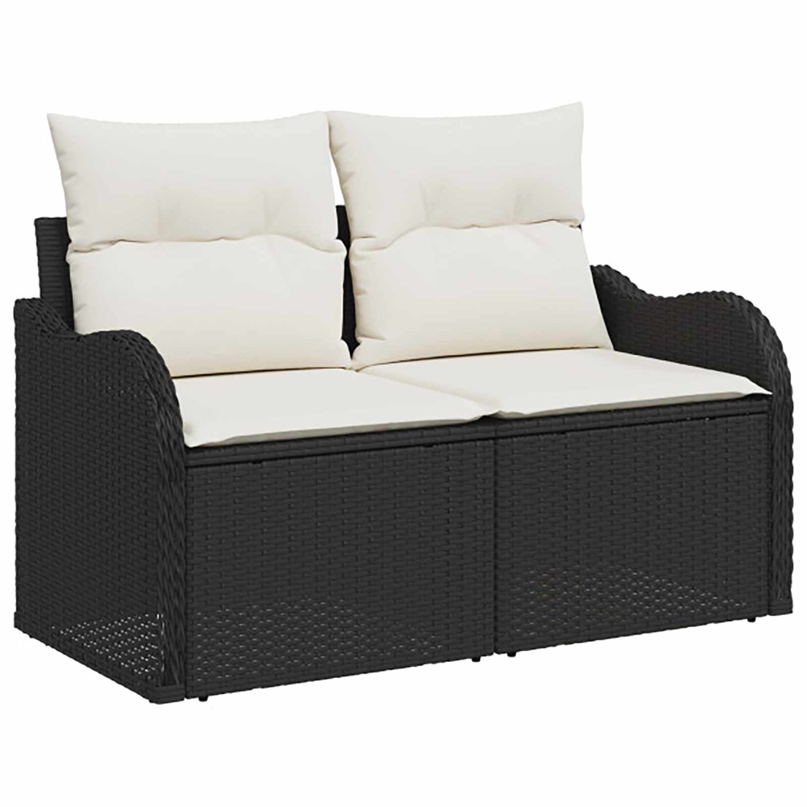vidaXL Bankstel 6 st Zwart Poly Rattan en Staal