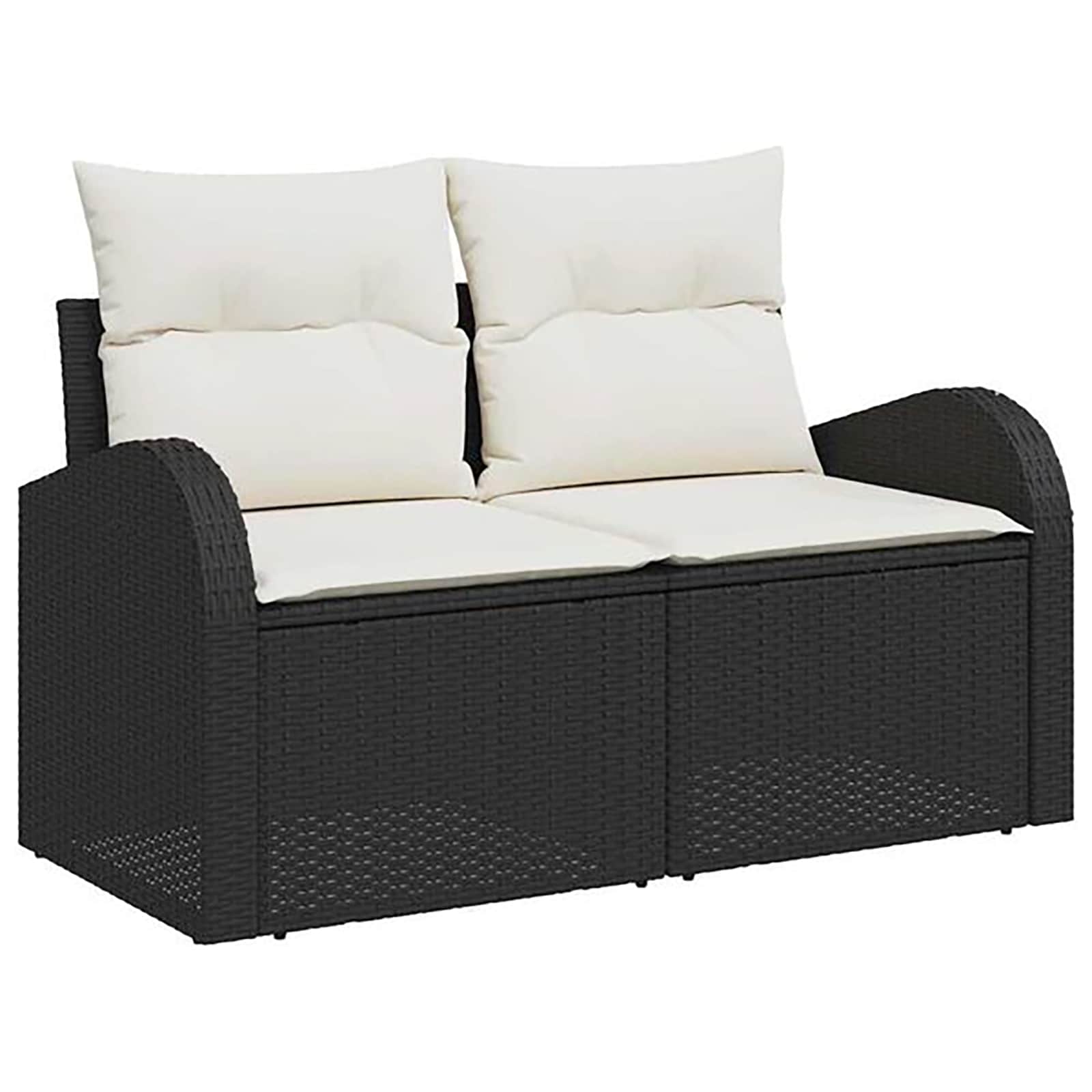 vidaXL Bankstel 6 st Zwart Poly Rattan en Staal