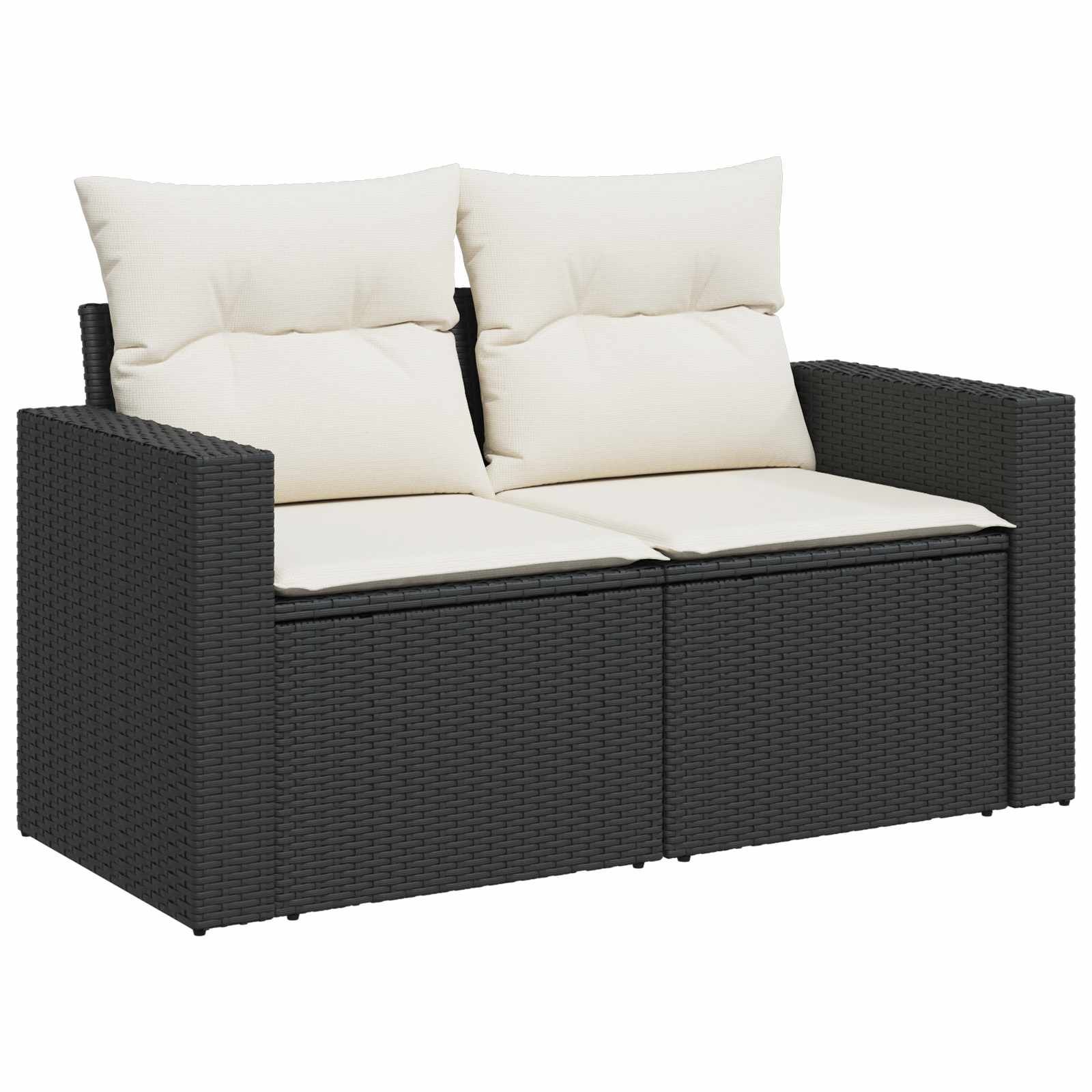 vidaXL Bankstel 6 st Zwart Poly Rattan en Staal