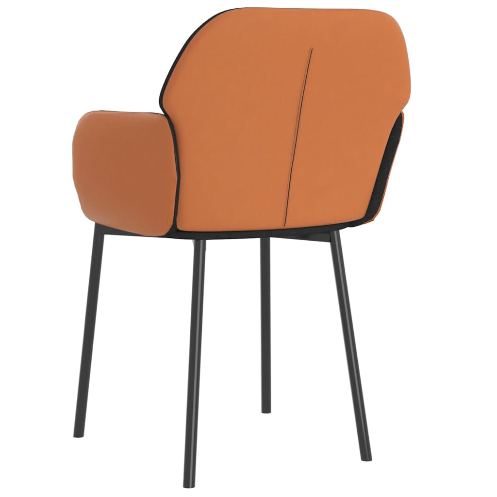 vidaXL Eetkamerstoelen 2 st stof en kunstleer zwart