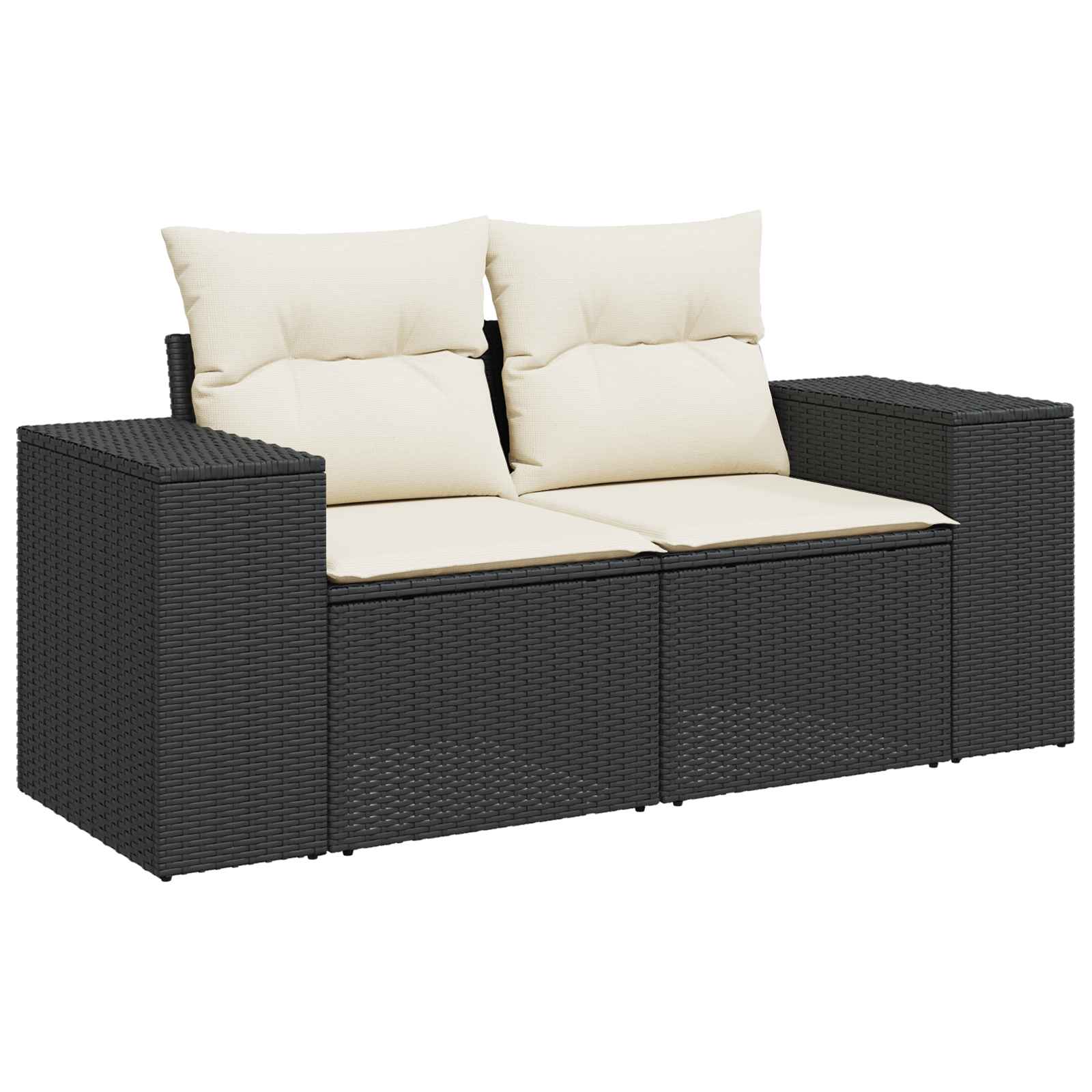 vidaXL Bankstel 6 st Zwart Poly Rattan en Staal