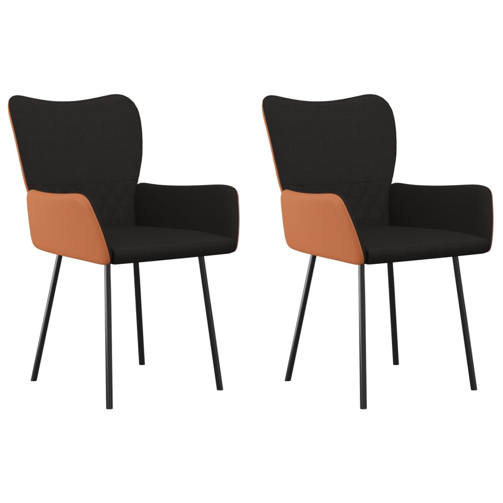 vidaXL Eetkamerstoelen 2 st stof en kunstleer lichtgrijs