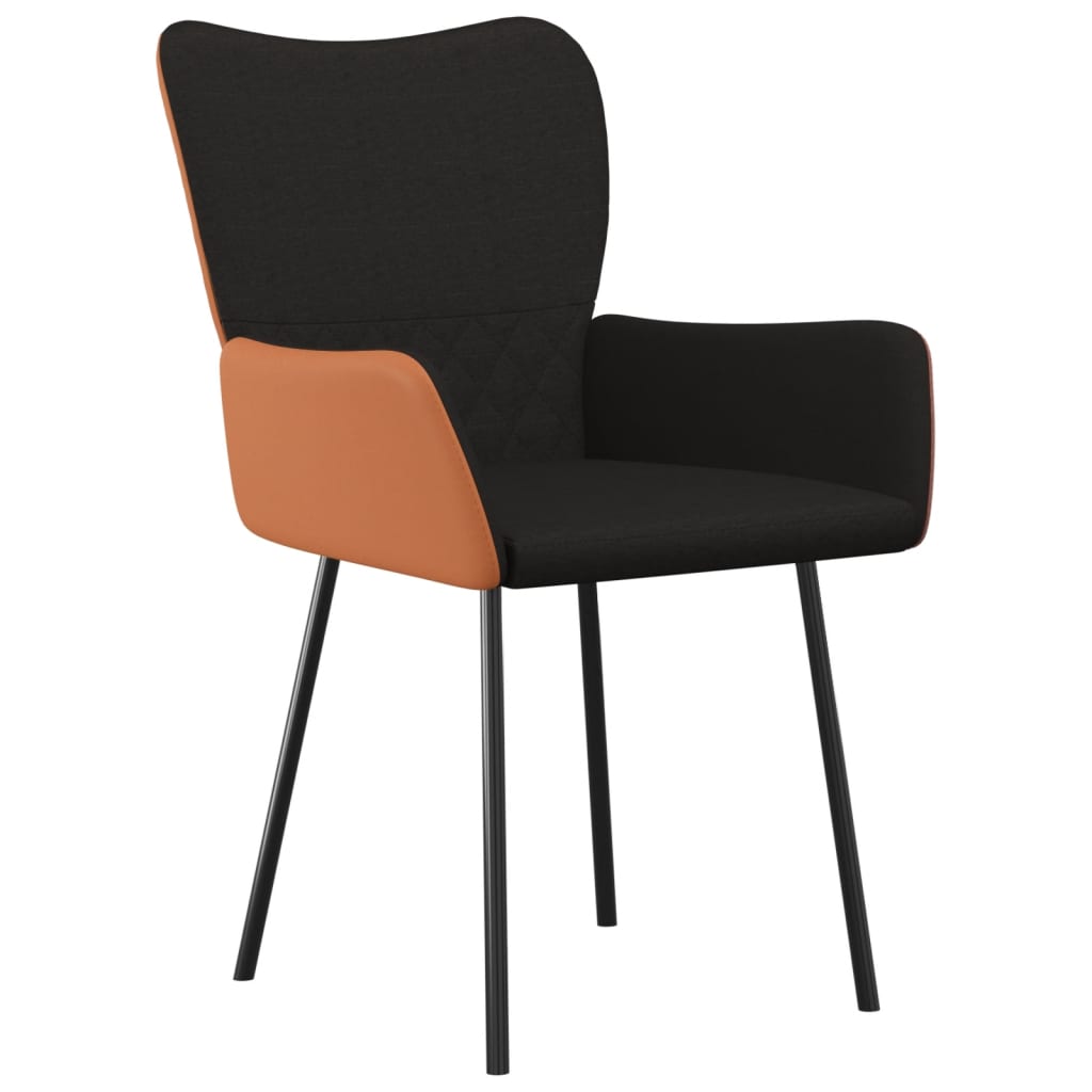 vidaXL Eetkamerstoelen 2 st stof en kunstleer lichtgrijs