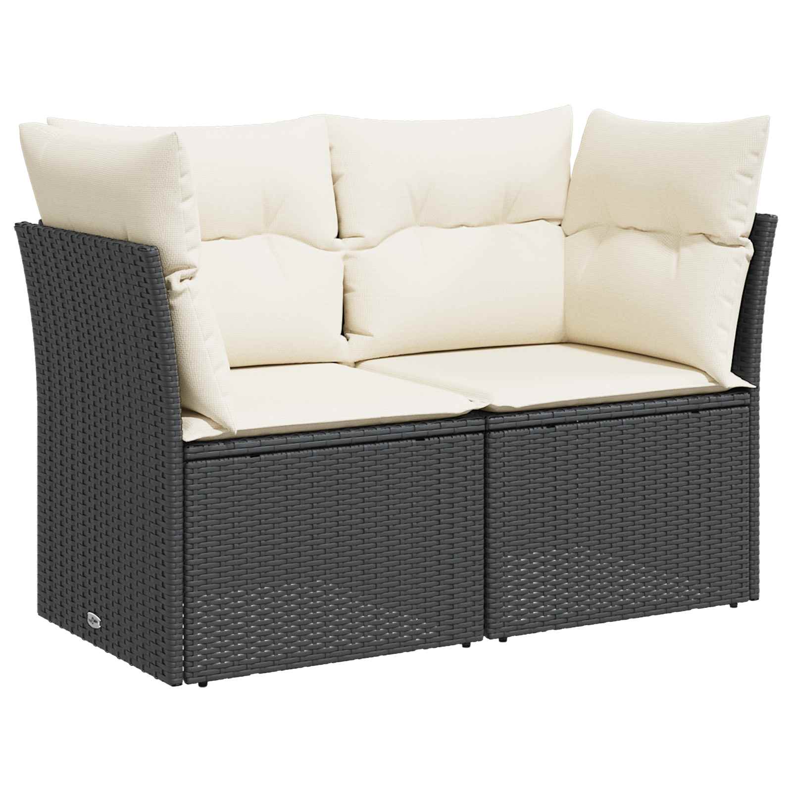 vidaXL Bankstel 8 st Zwart Poly Rattan en Staal