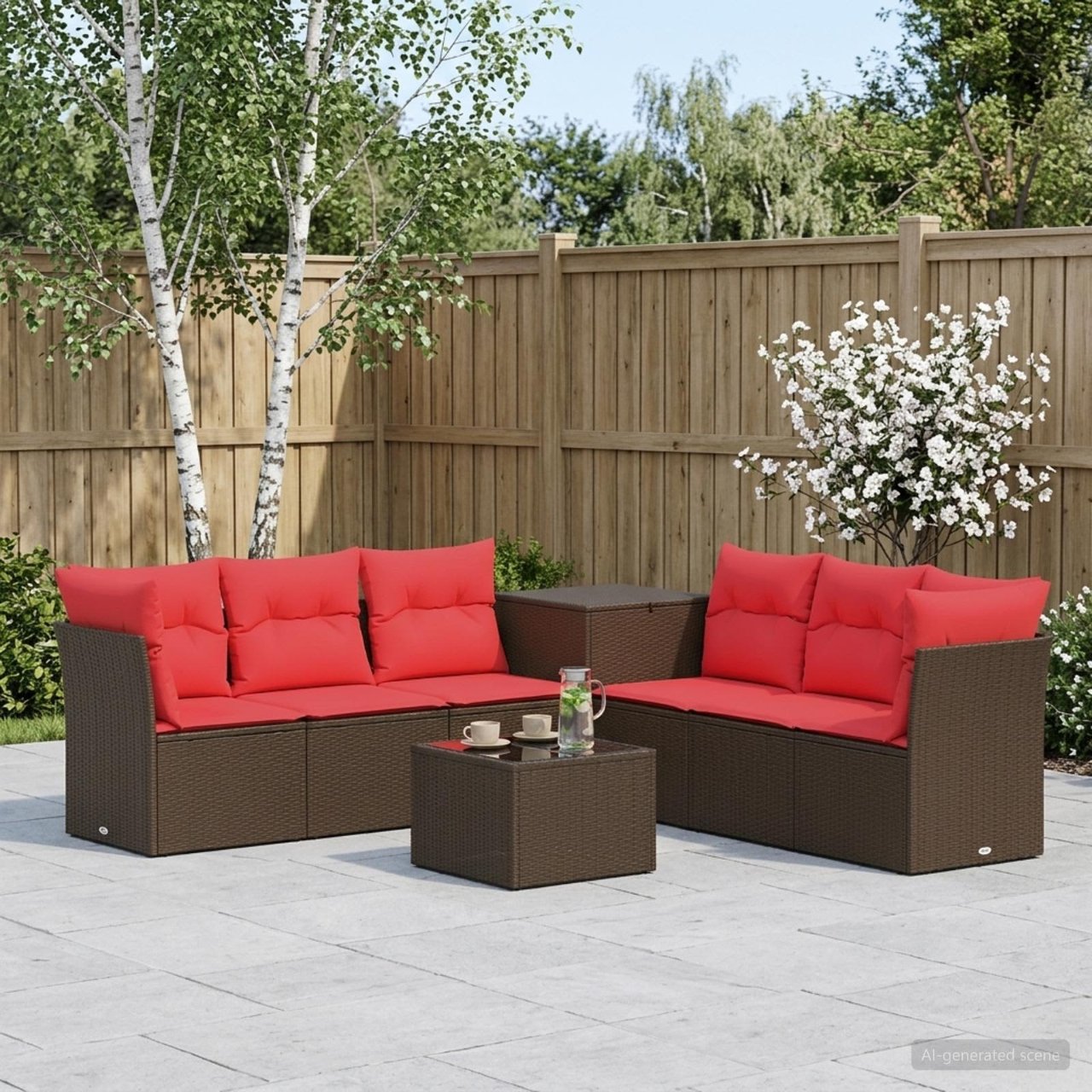 vidaXL Bankstel 8 st Zwart Poly Rattan en Staal
