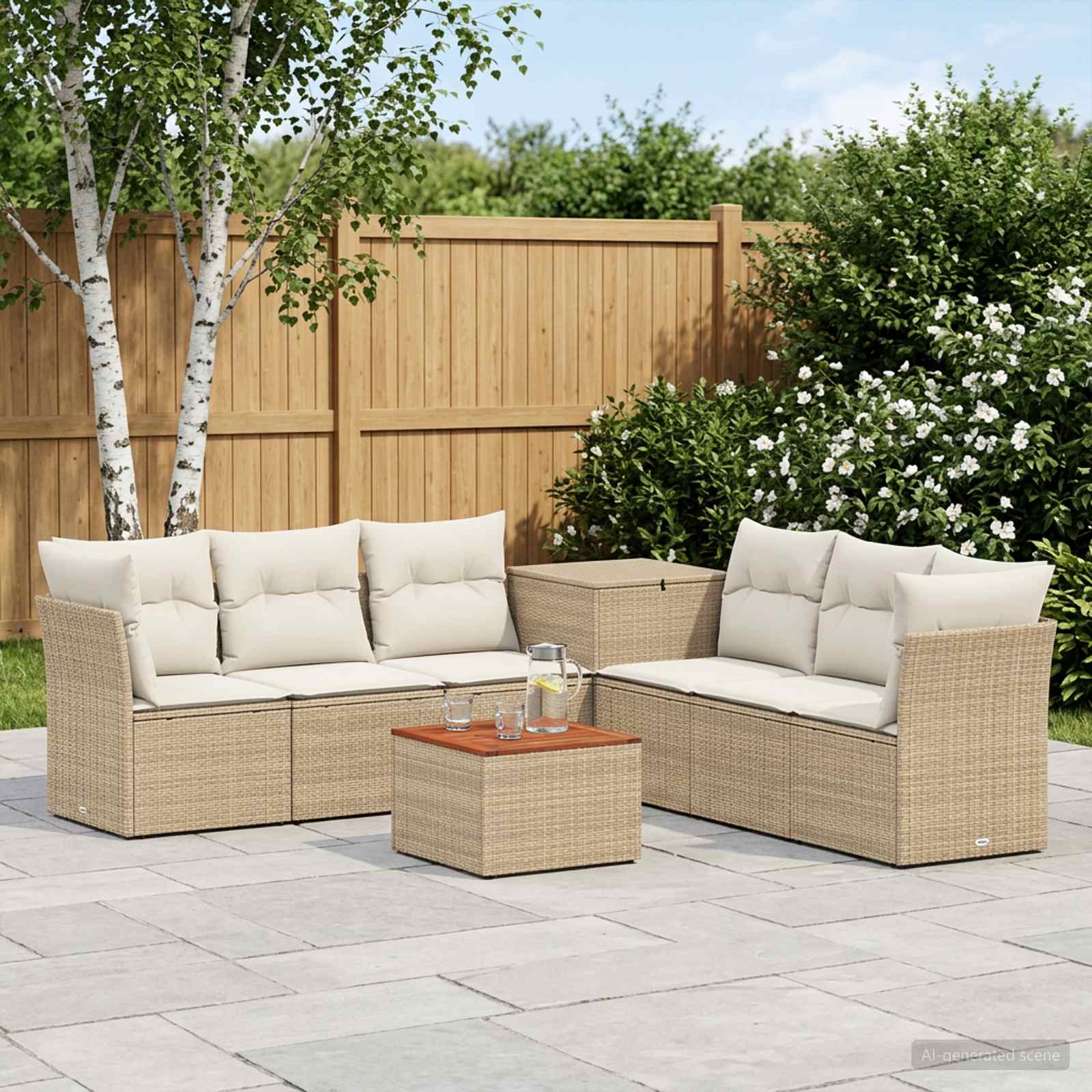 vidaXL Bankstel 8 st Zwart Poly Rattan en Staal