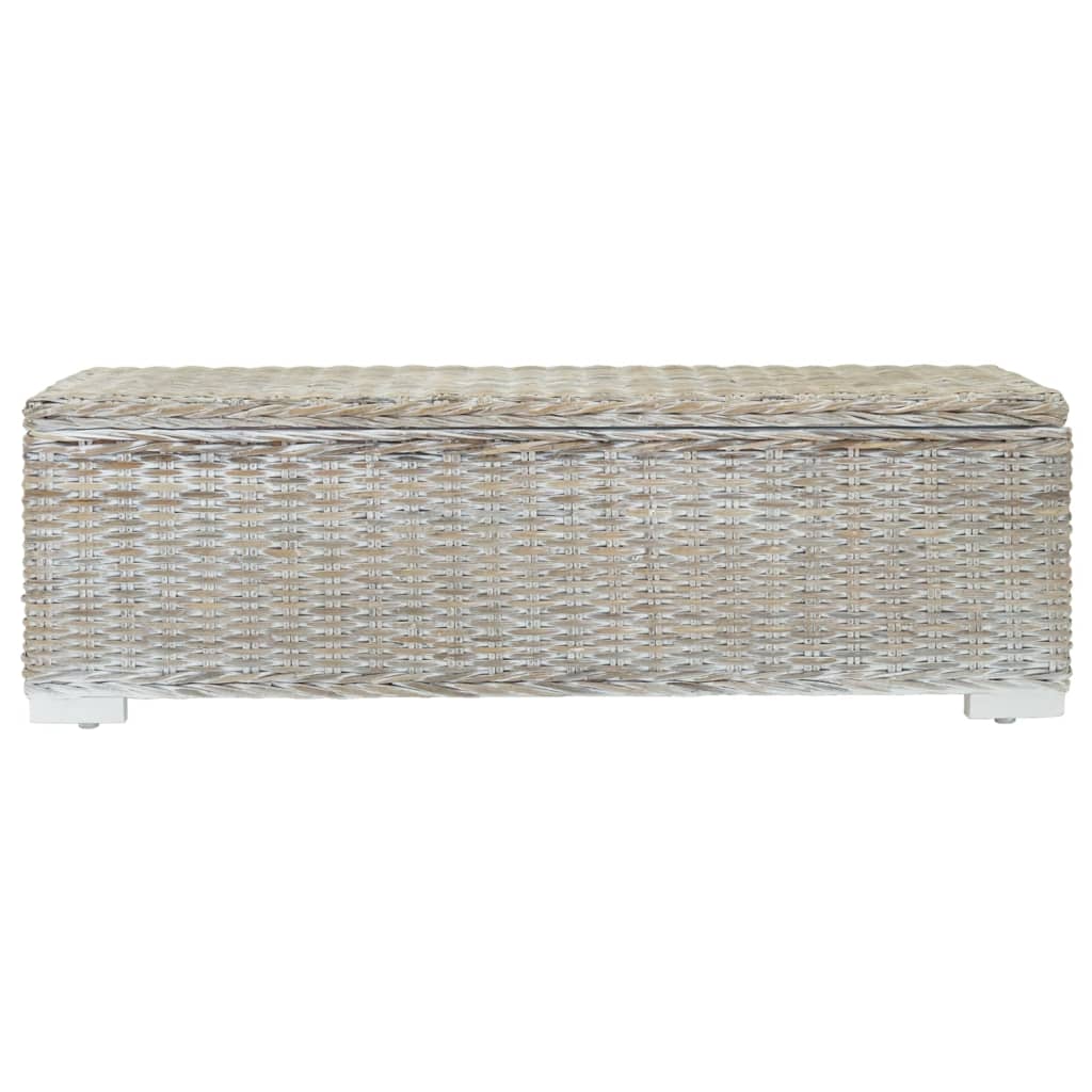 vidaXL Opbergbox 110 cm natuurlijk kubu rattan en massief mahoniehout