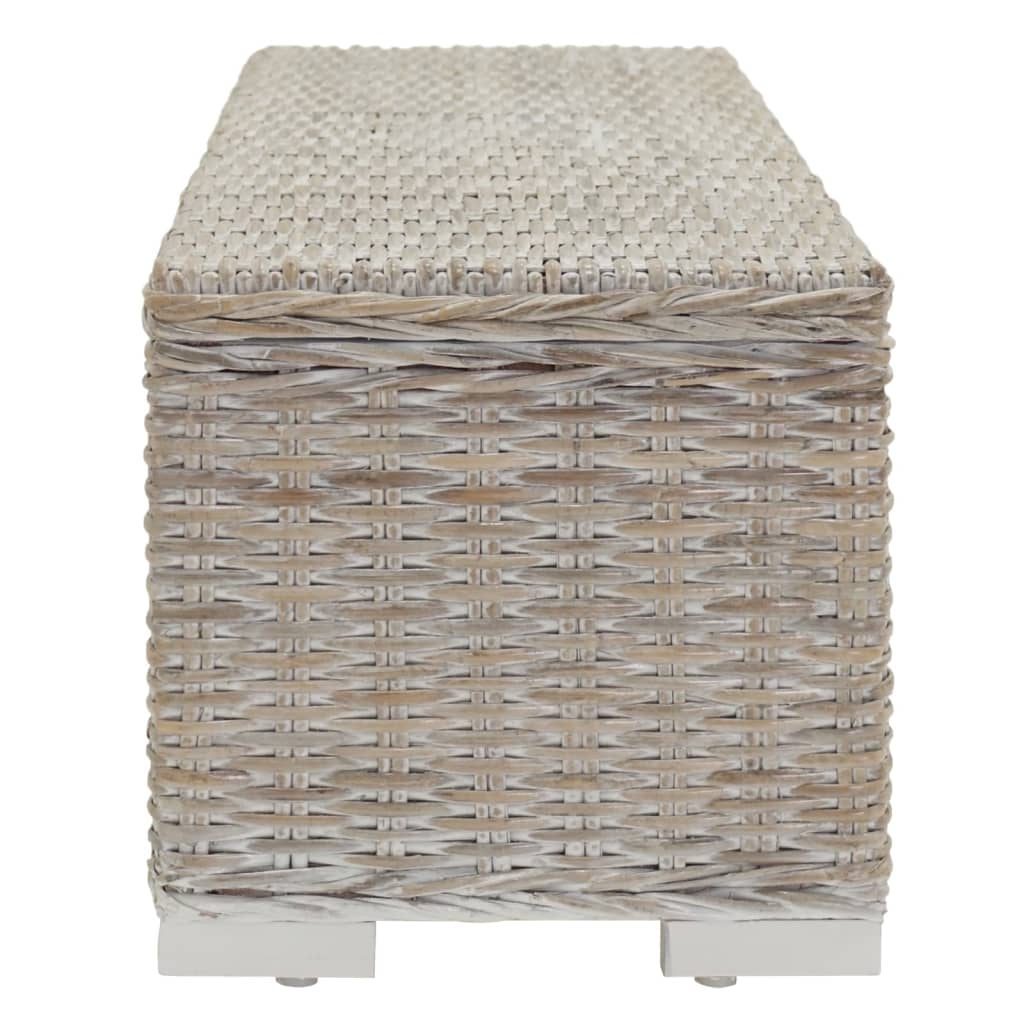 vidaXL Opbergbox 110 cm natuurlijk kubu rattan en massief mahoniehout